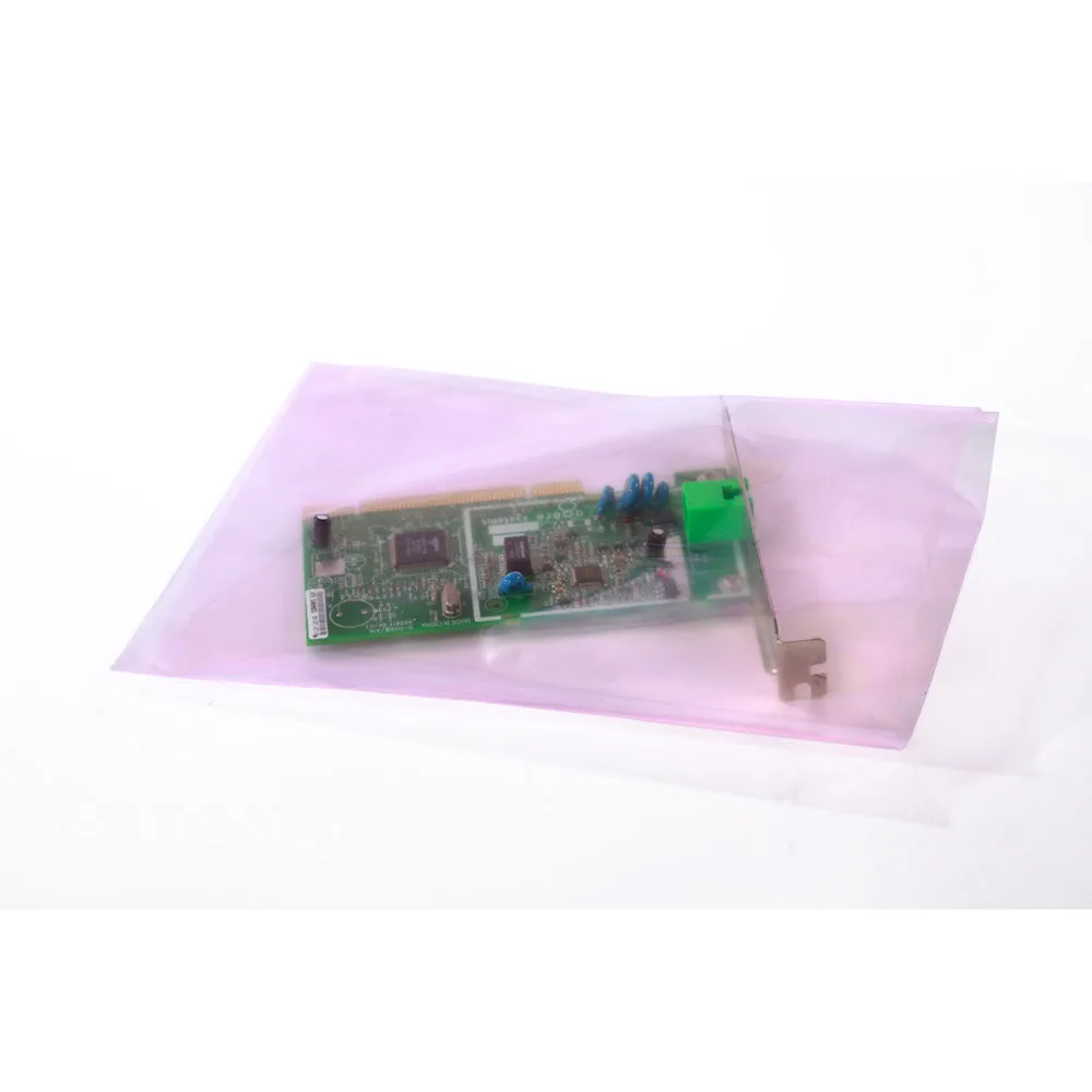 14" x 18" x 4 mil Pink Eco-Manufactured Plastic Anti-Static (PAS) Layflat Bags (Case of 500)
