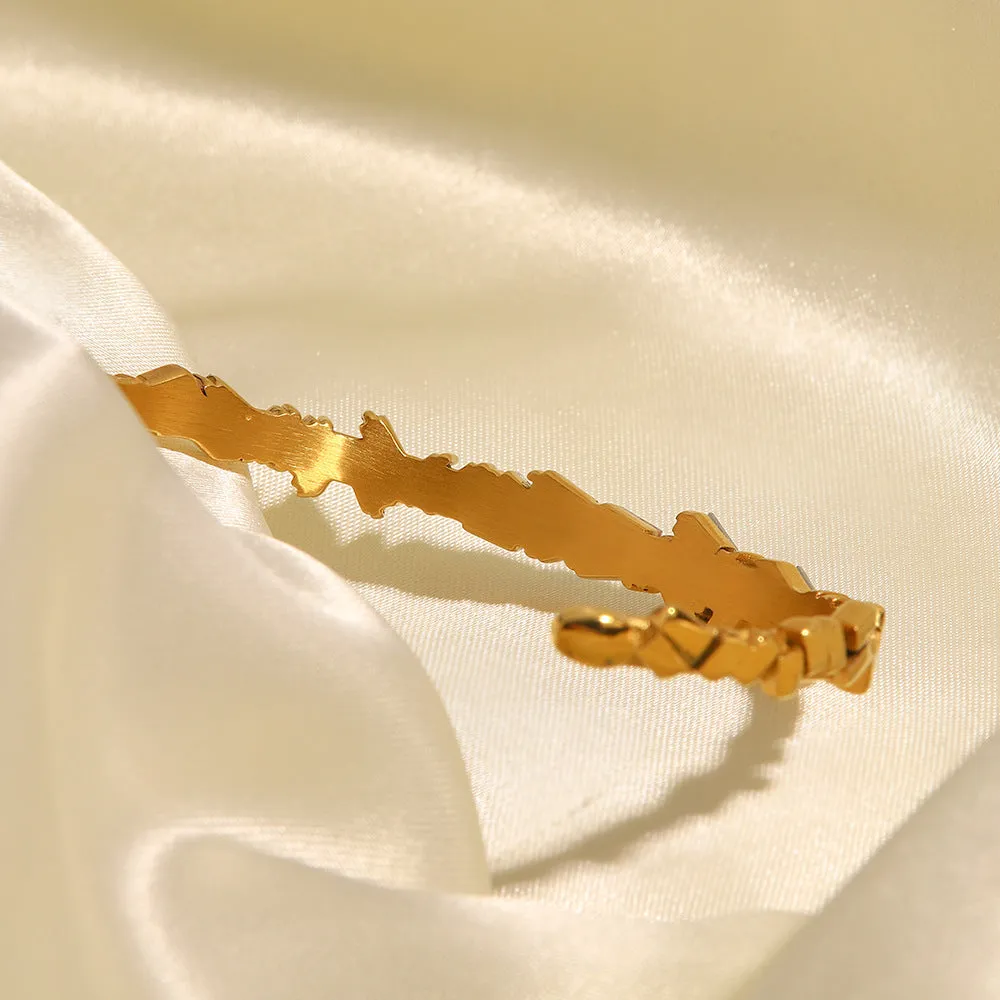 18K Gold Plated Inlaid Zircon Open Bracelet