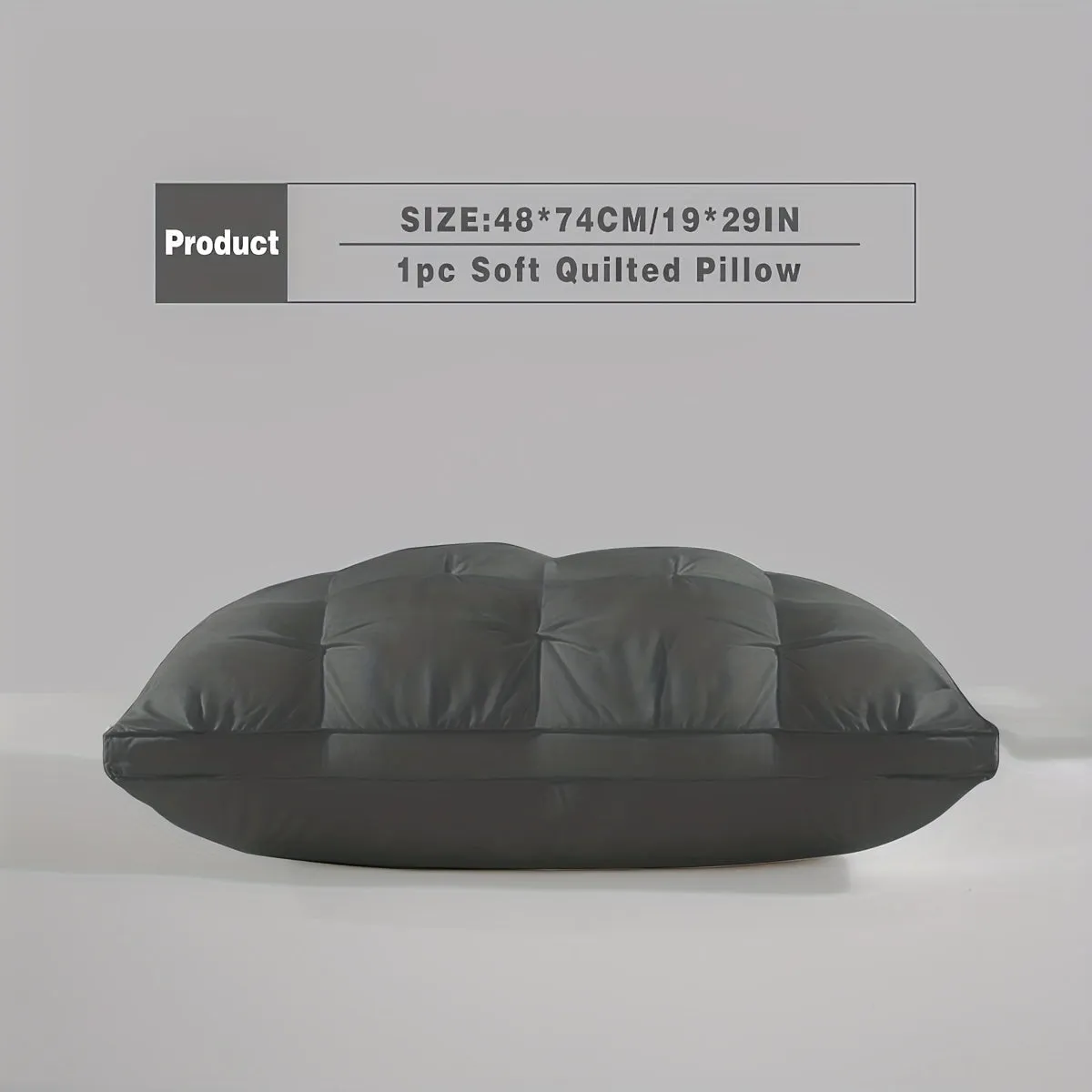 1pc Luxury Hotel Quality Fluffy Pillow Insert - Ergonomic Neck Support, Pressure Relieving Comfort, Soft Light-Filled Bed Pillow for Bedroom, Home, Dorm - Hypoallergenic, Breathable, and Machine Washable