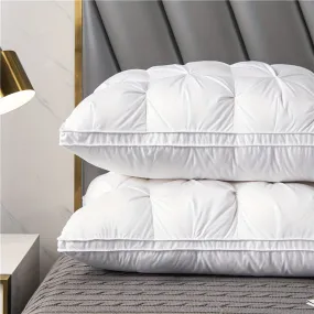 1pc Luxury Hotel Quality Fluffy Pillow Insert - Ergonomic Neck Support, Pressure Relieving Comfort, Soft Light-Filled Bed Pillow for Bedroom, Home, Dorm - Hypoallergenic, Breathable, and Machine Washable