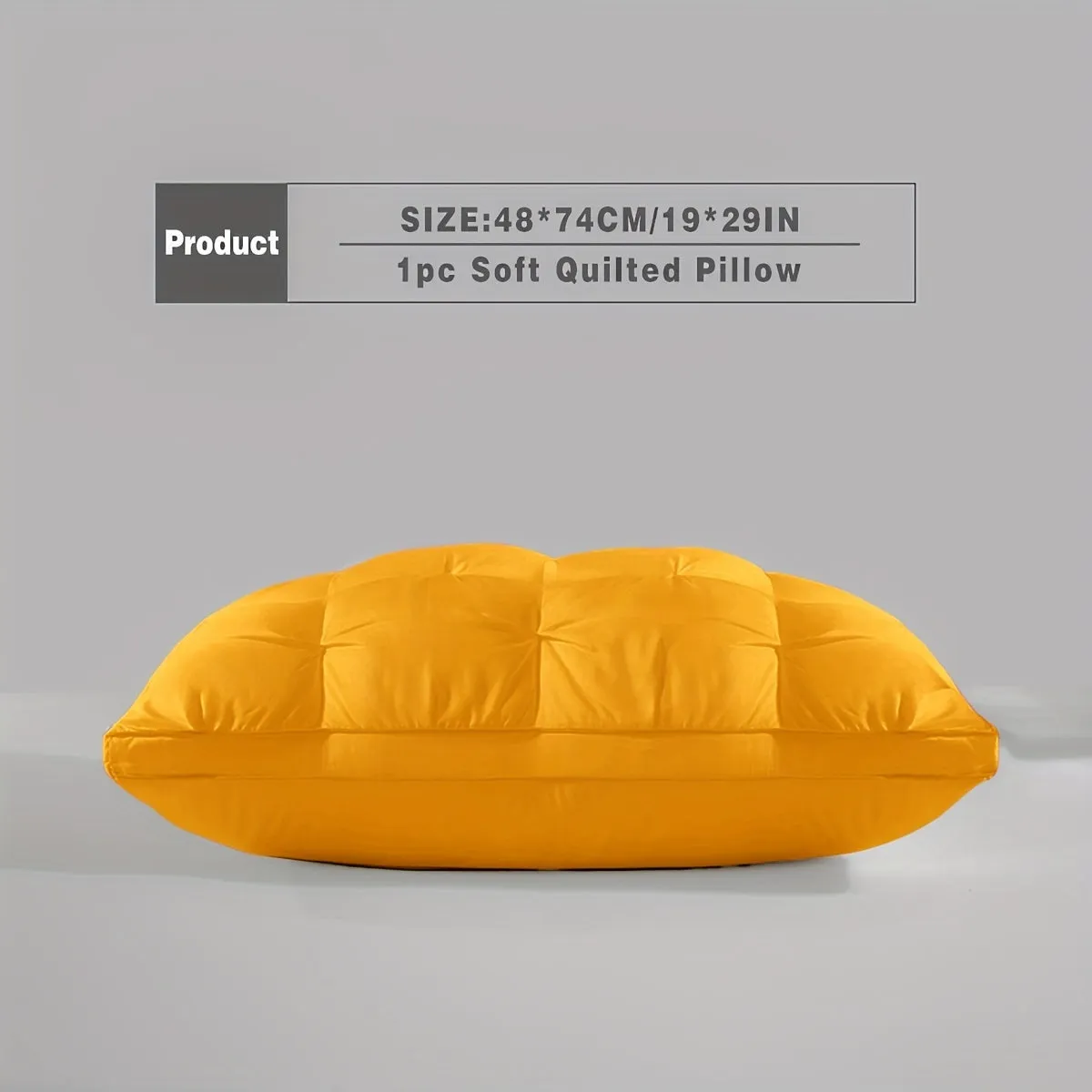 1pc Luxury Hotel Quality Fluffy Pillow Insert - Ergonomic Neck Support, Pressure Relieving Comfort, Soft Light-Filled Bed Pillow for Bedroom, Home, Dorm - Hypoallergenic, Breathable, and Machine Washable