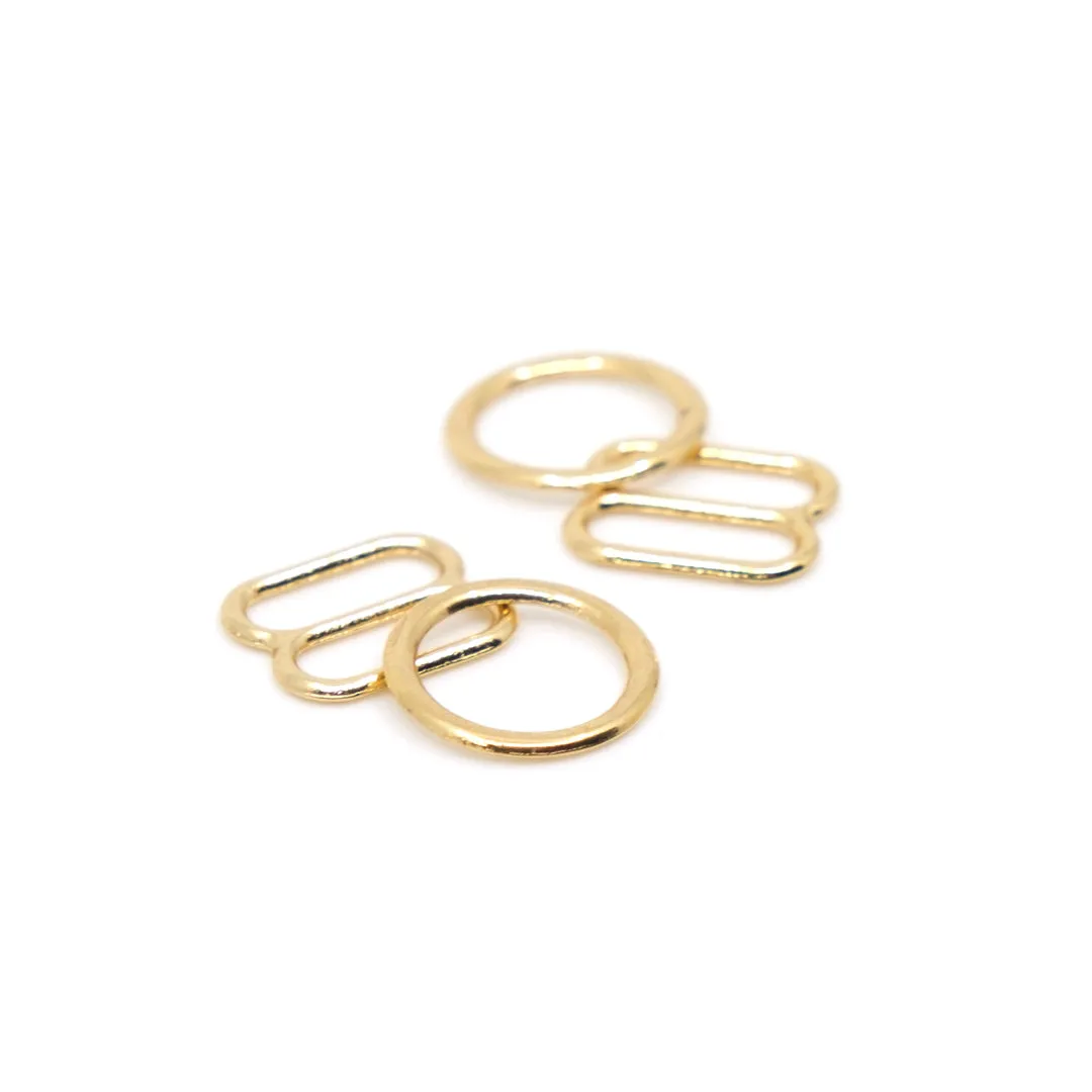 3/8" (9mm) Rings & Sliders, Set of 2 - Gold