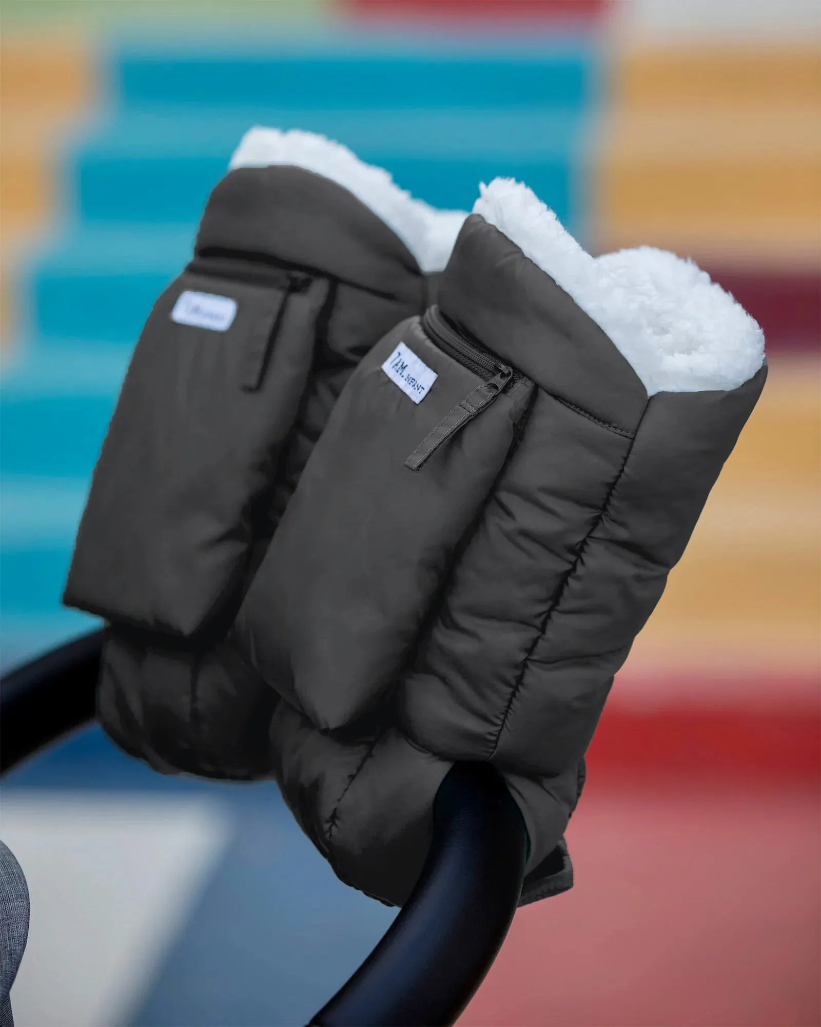 7 A.M. Enfant Warmmuffs - Black Oslo Cloud