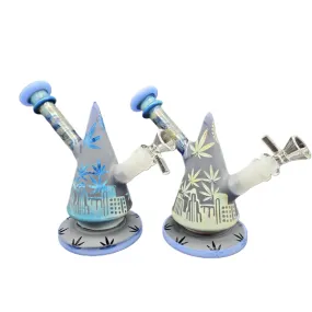 7" Etched Cone Water Pipe
