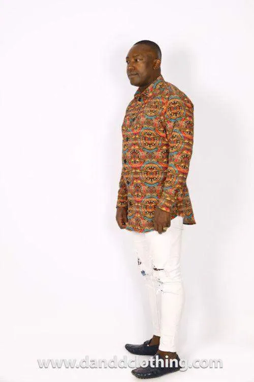 African Crocodile Print Shirt For Men