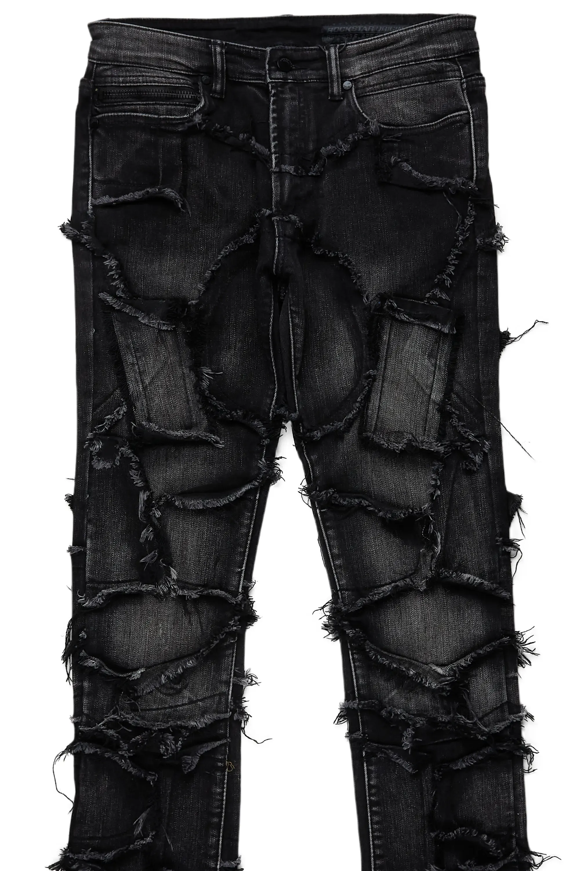 Arturo Dark Grey Stacked Flare Jeans