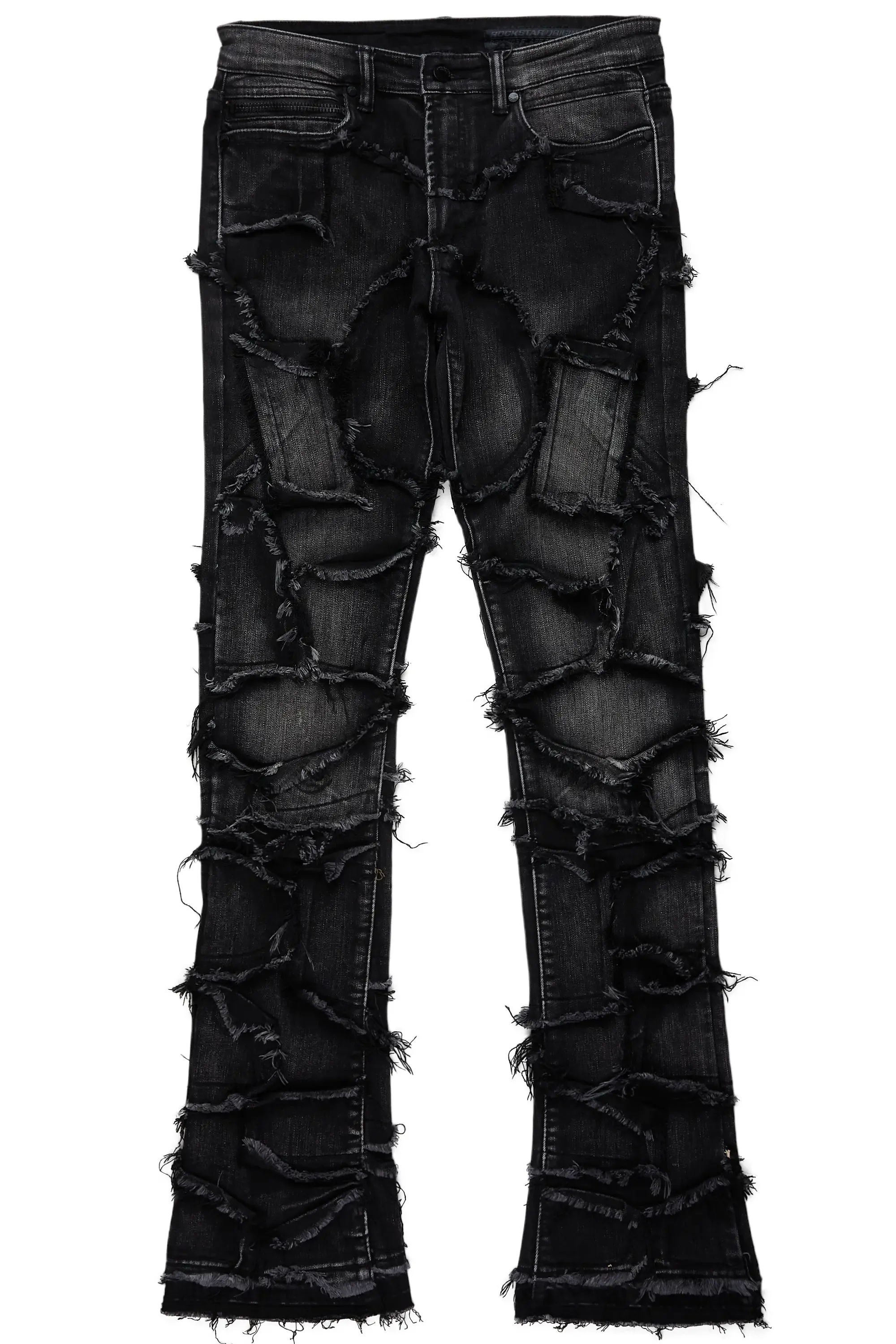 Arturo Dark Grey Stacked Flare Jeans