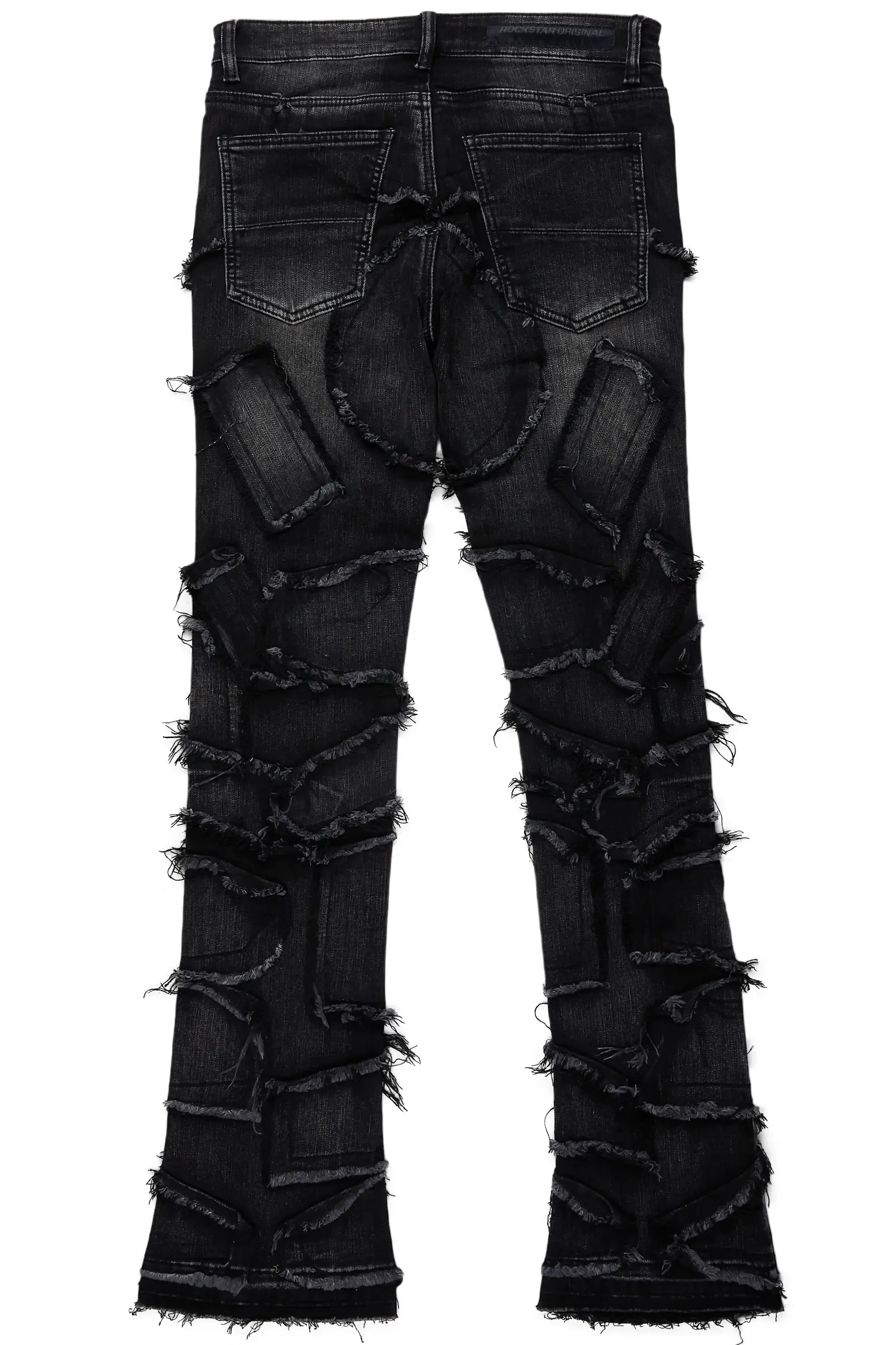 Arturo Dark Grey Stacked Flare Jeans