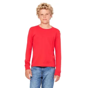 Bella   Canvas Youth Red Jersey Long-Sleeve T-Shirt
