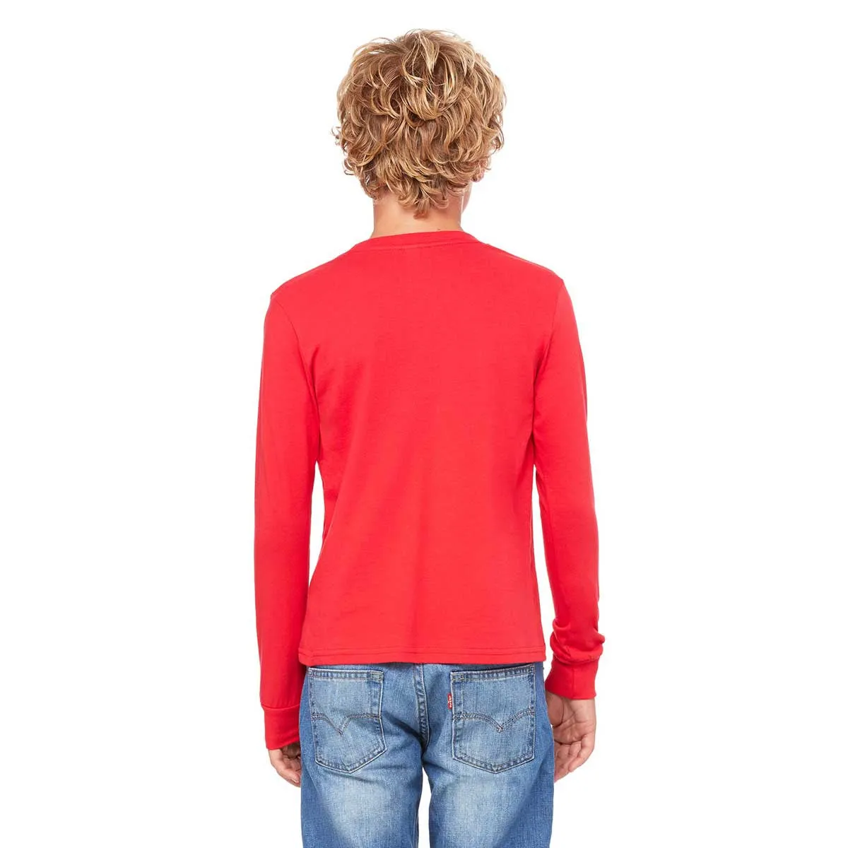 Bella   Canvas Youth Red Jersey Long-Sleeve T-Shirt