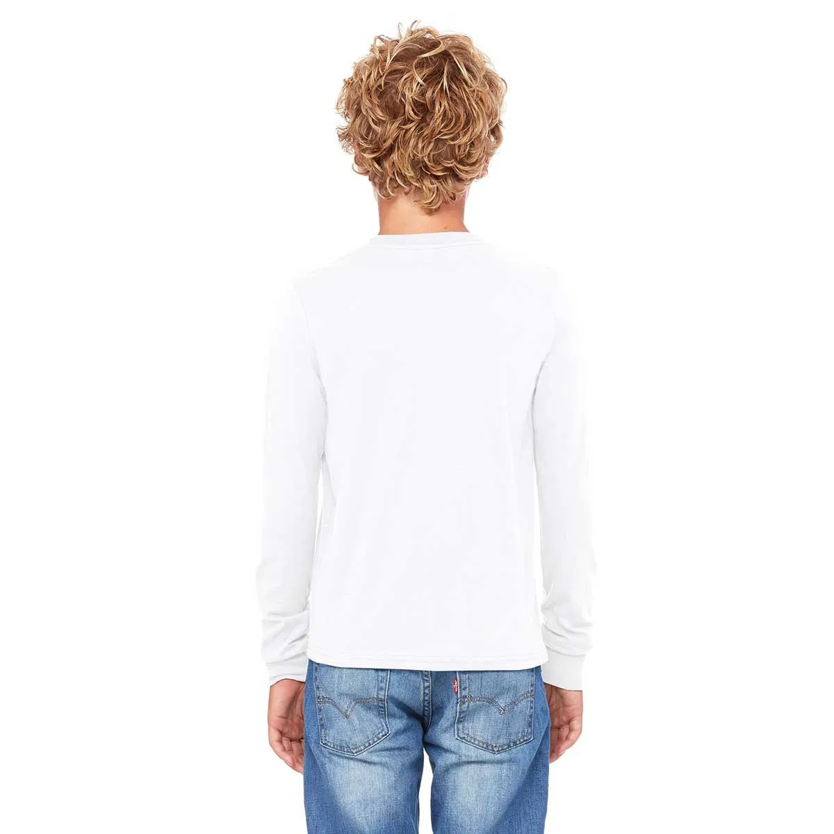 Bella   Canvas Youth White Jersey Long-Sleeve T-Shirt