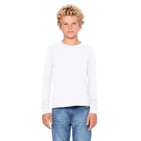Bella   Canvas Youth White Jersey Long-Sleeve T-Shirt