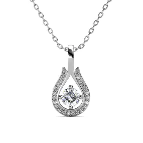 Bernadette 18k White Gold Plated Crystal Teardrop Necklace