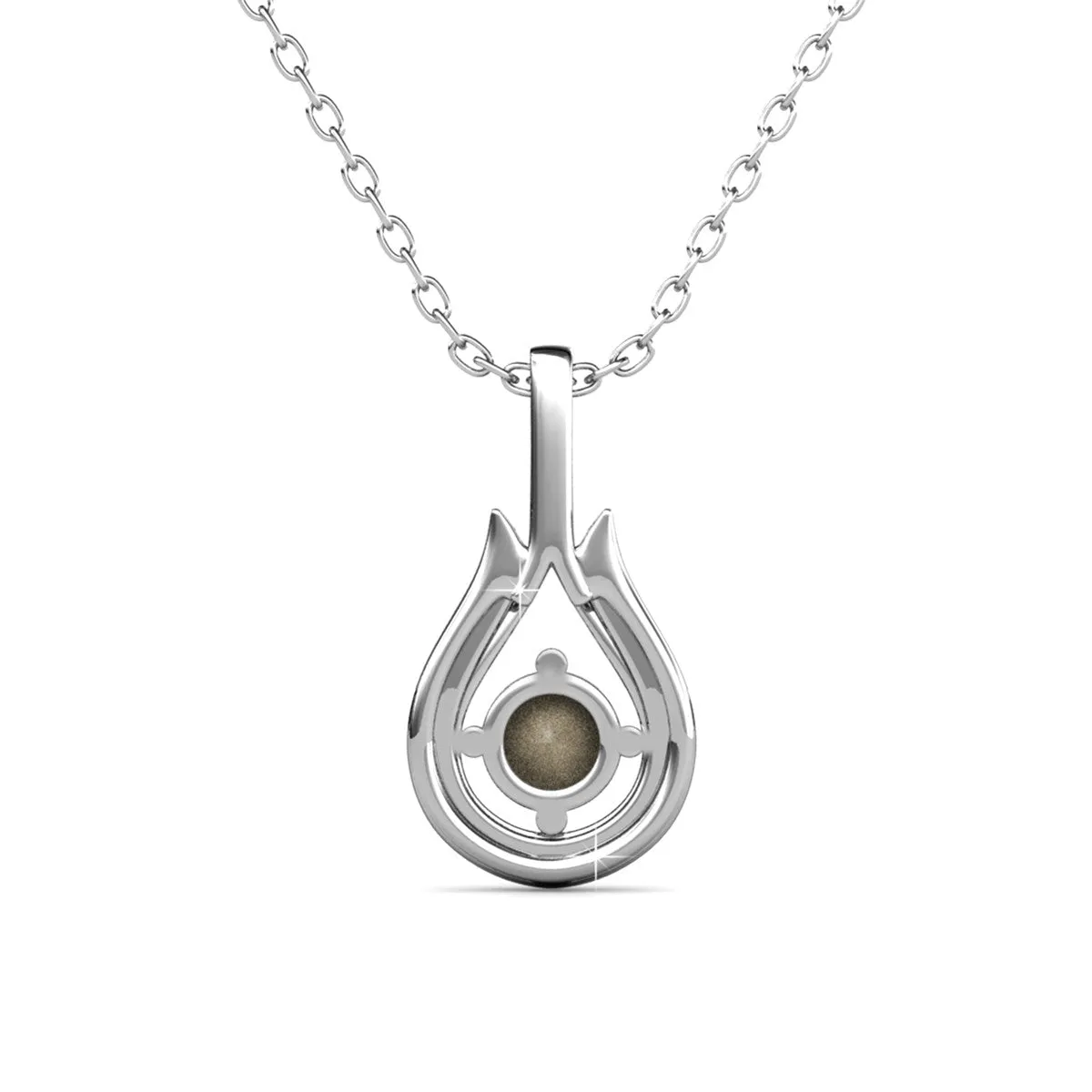Bernadette 18k White Gold Plated Crystal Teardrop Necklace