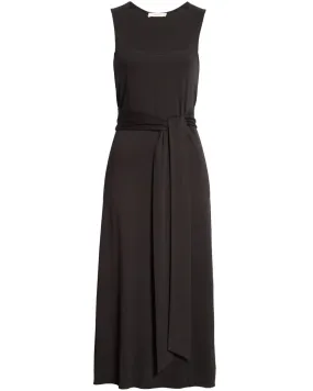 Black Sleeveless Wrap Dress
