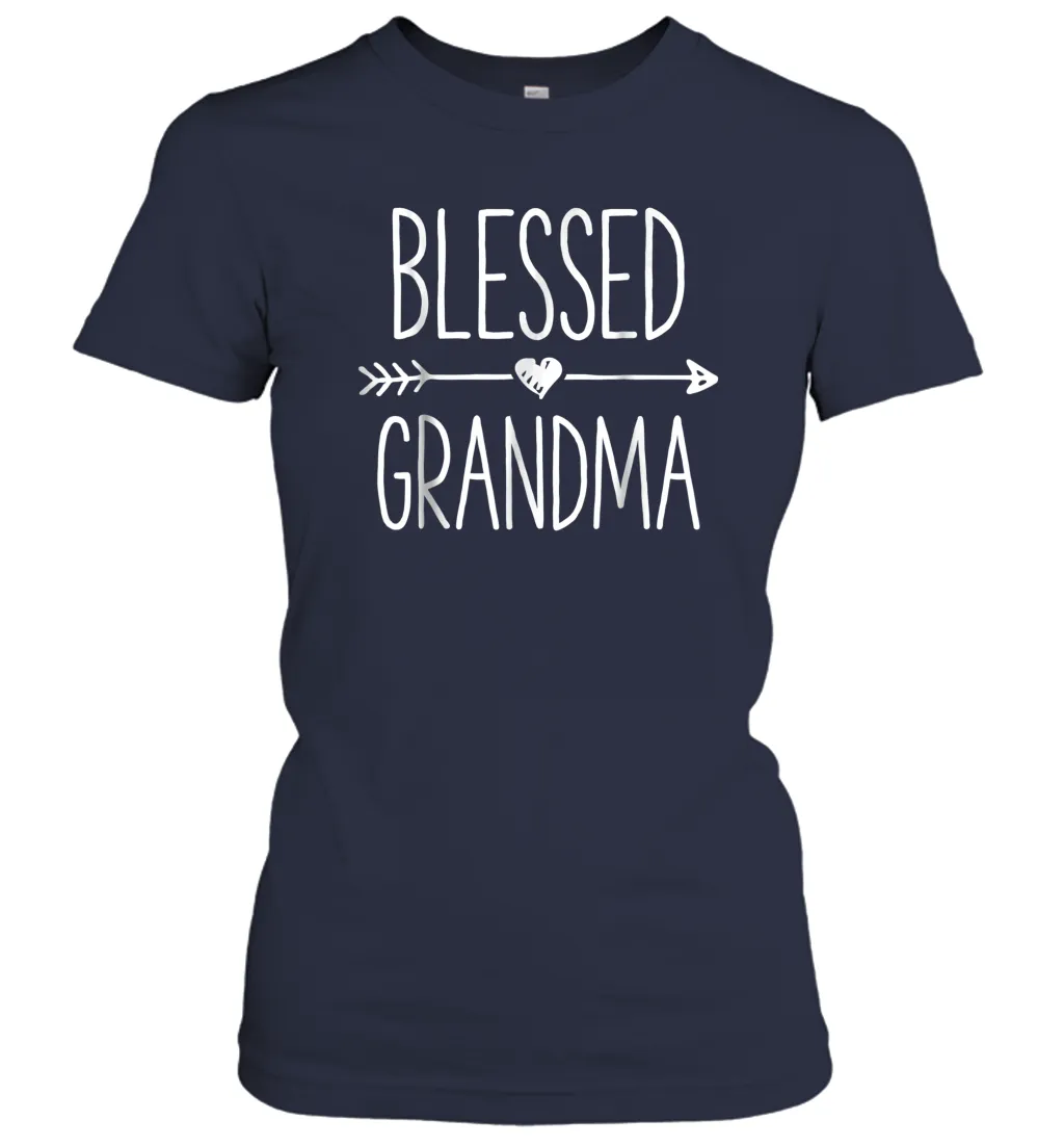 Blessed Grandma T shirt Grandmother Mother Moms Women Gifts Women Cotton T-Shirt