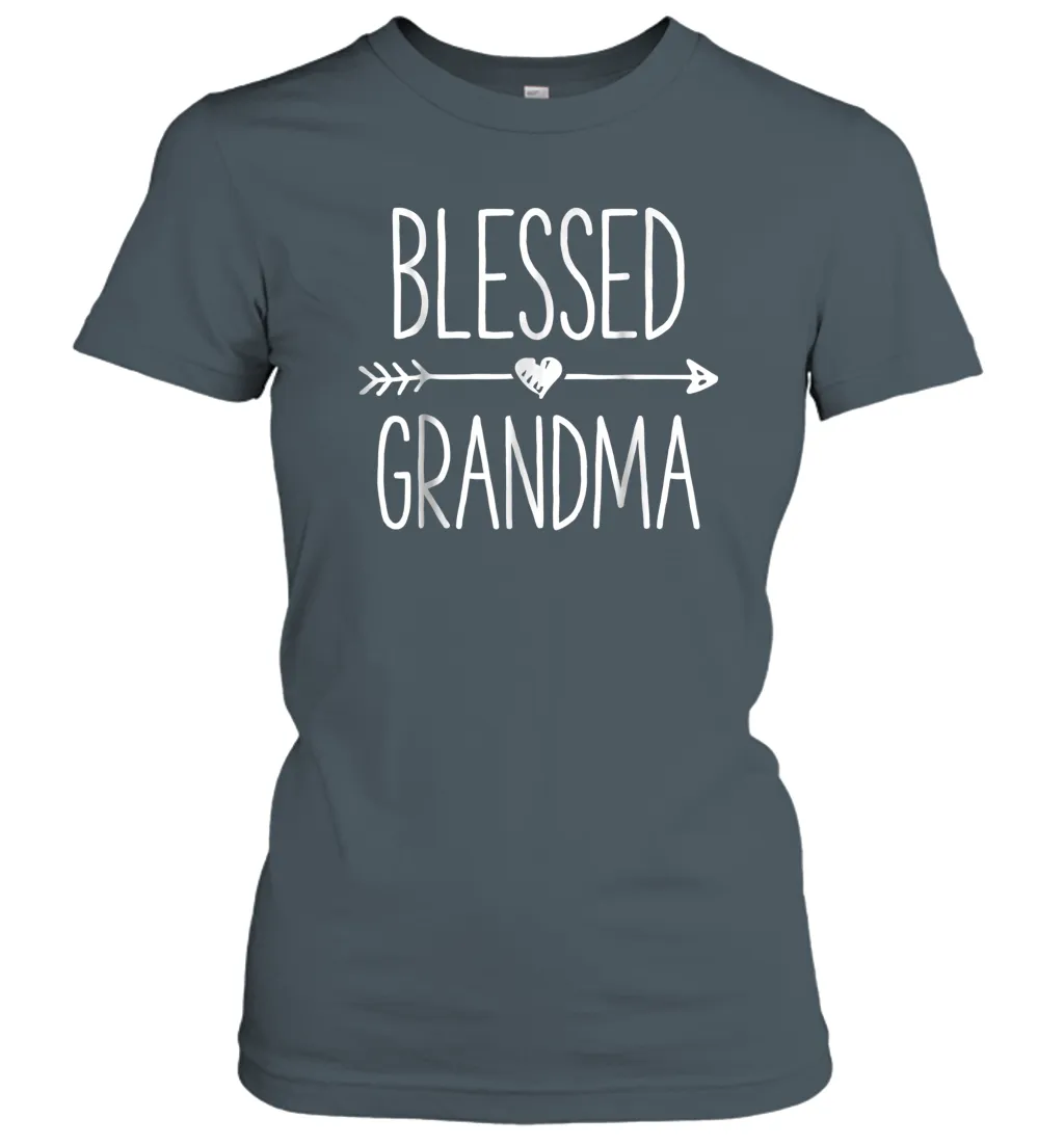 Blessed Grandma T shirt Grandmother Mother Moms Women Gifts Women Cotton T-Shirt