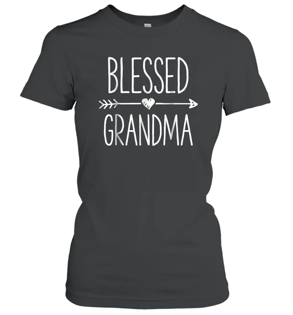 Blessed Grandma T shirt Grandmother Mother Moms Women Gifts Women Cotton T-Shirt