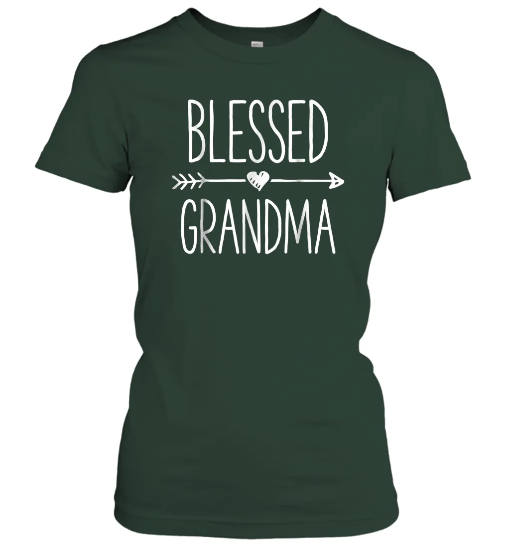 Blessed Grandma T shirt Grandmother Mother Moms Women Gifts Women Cotton T-Shirt