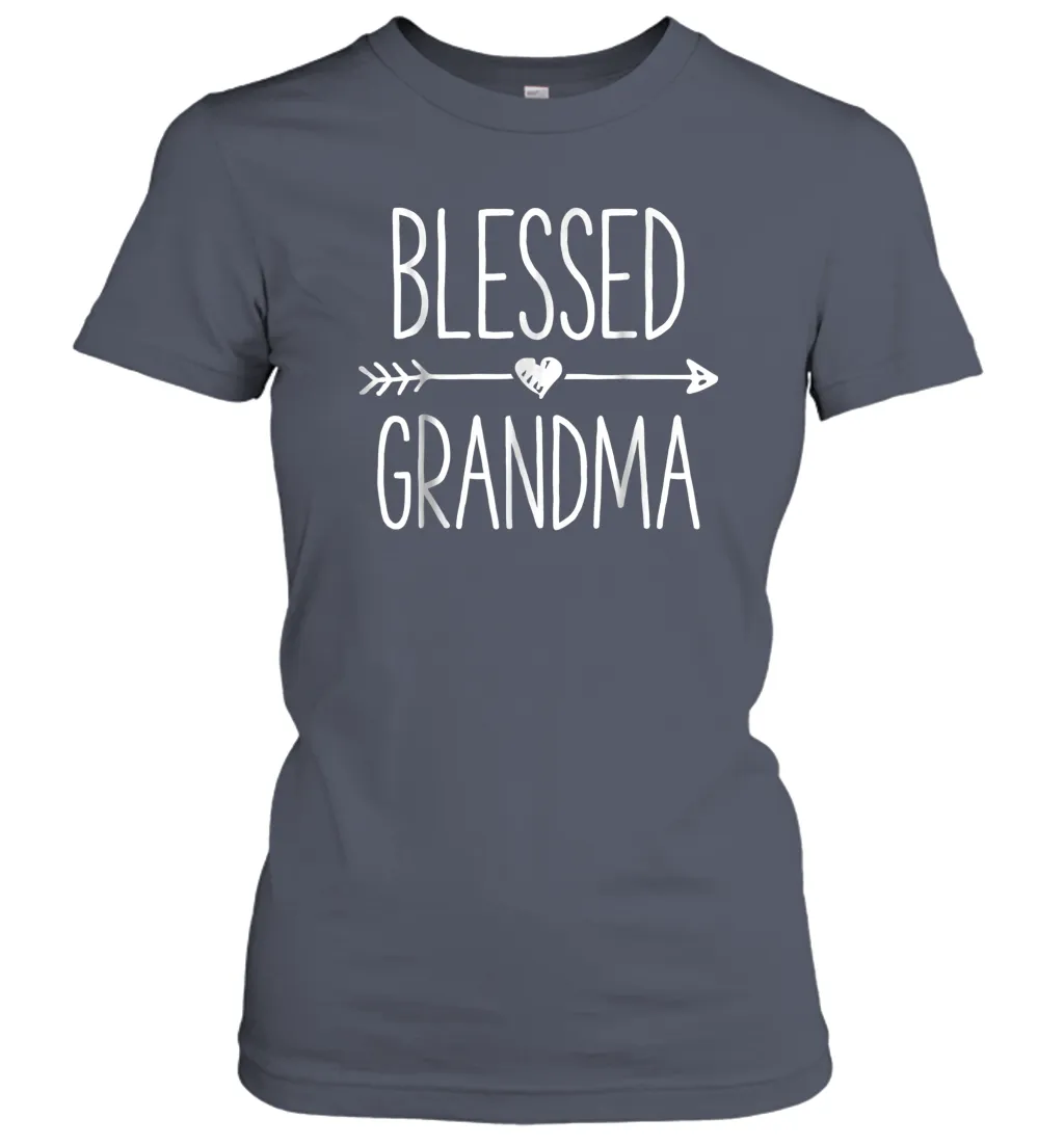 Blessed Grandma T shirt Grandmother Mother Moms Women Gifts Women Cotton T-Shirt