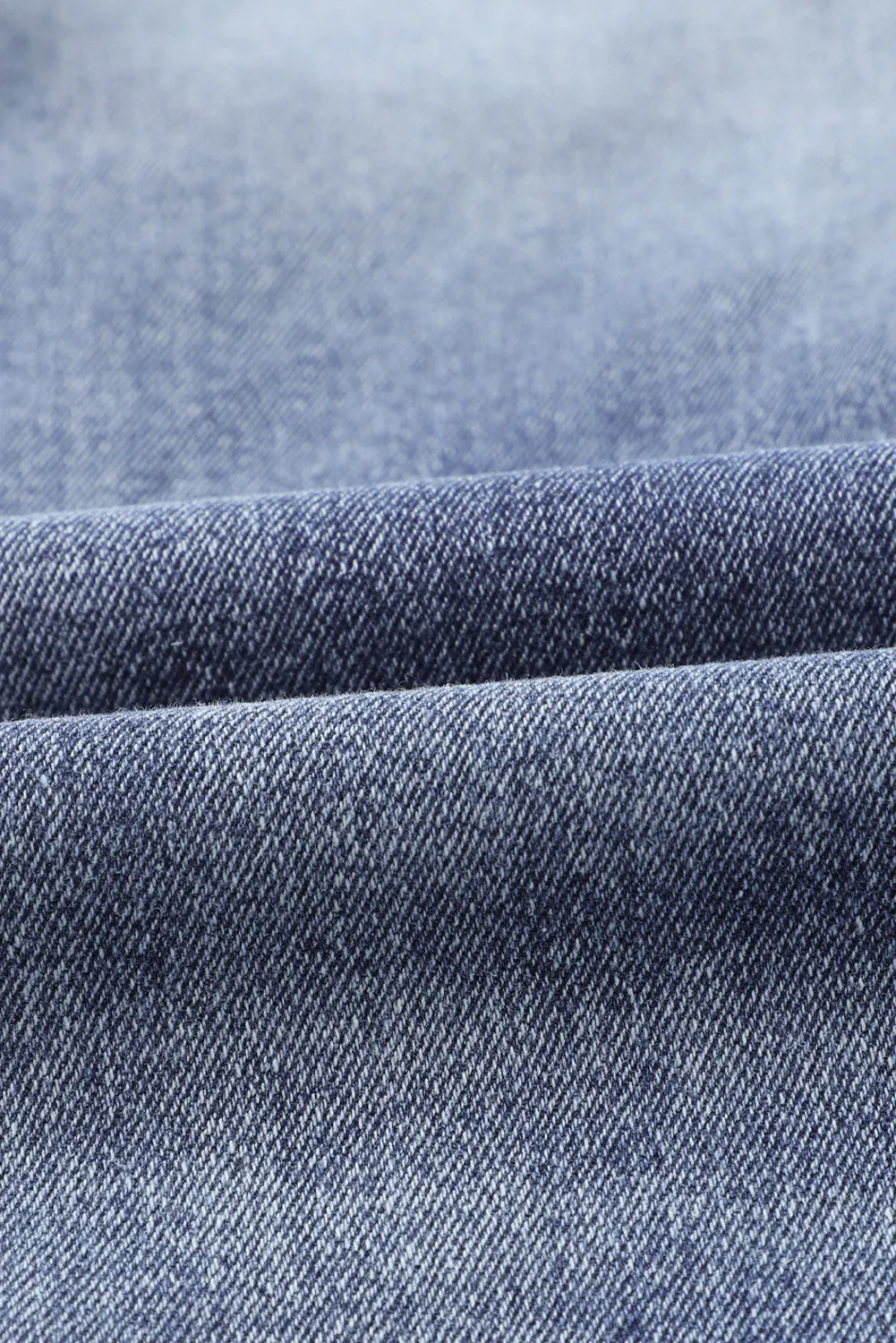 Blue High Rise Washed Distressed Flare Jeans