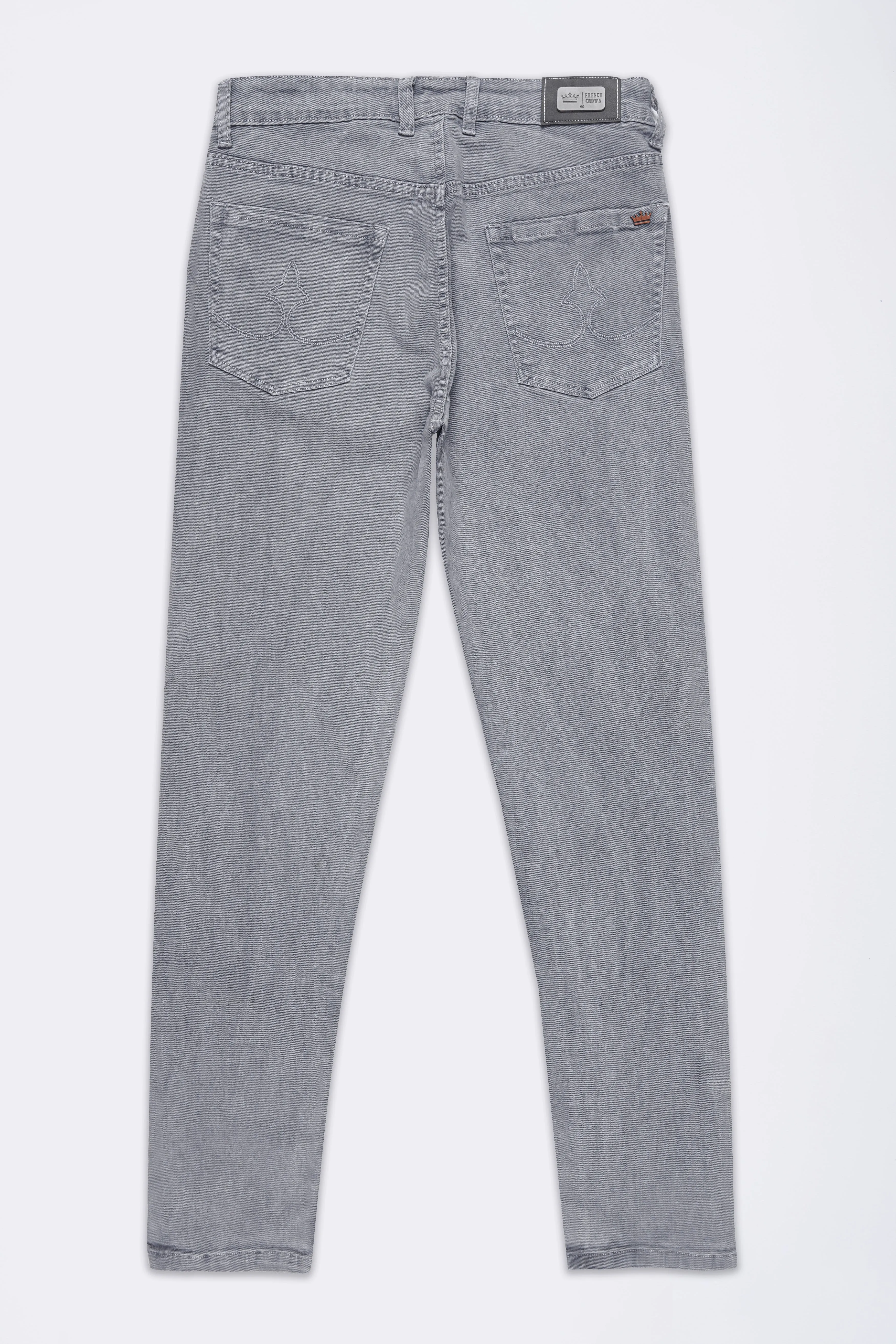 Boulder Gray Rinse Wash Mildly Distressed Stretchable Denim