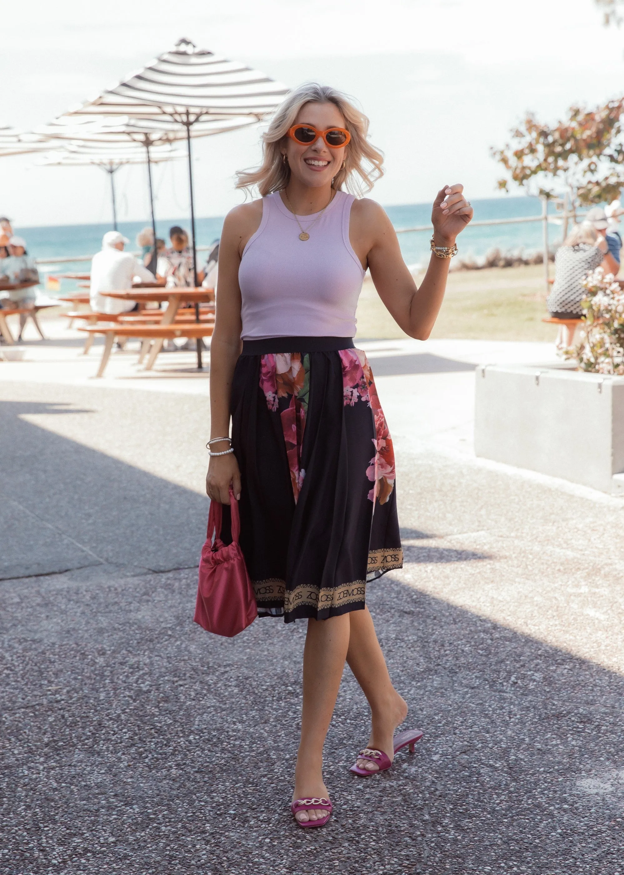 Box Pleat Skirt - ZM Peony Garden