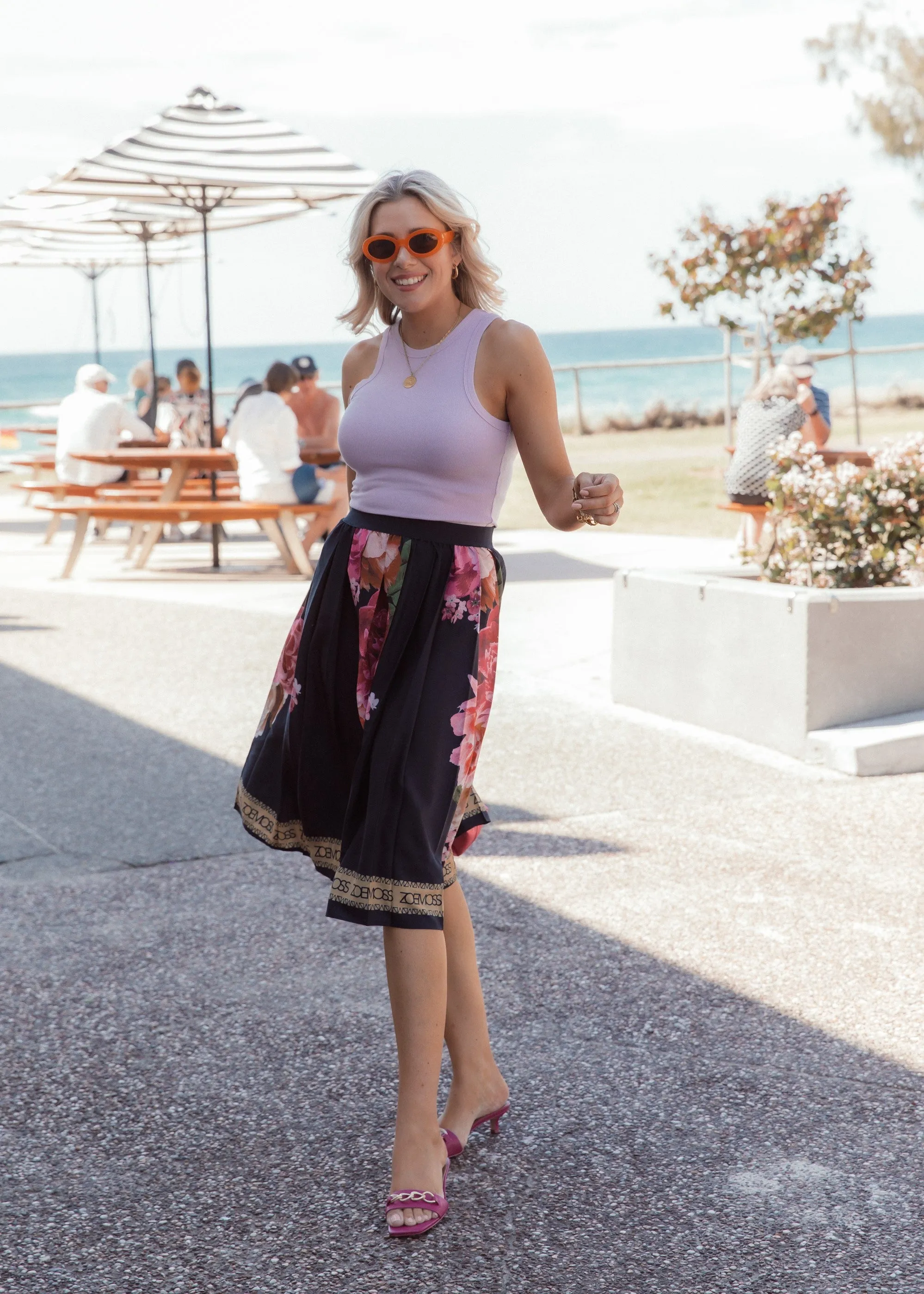 Box Pleat Skirt - ZM Peony Garden