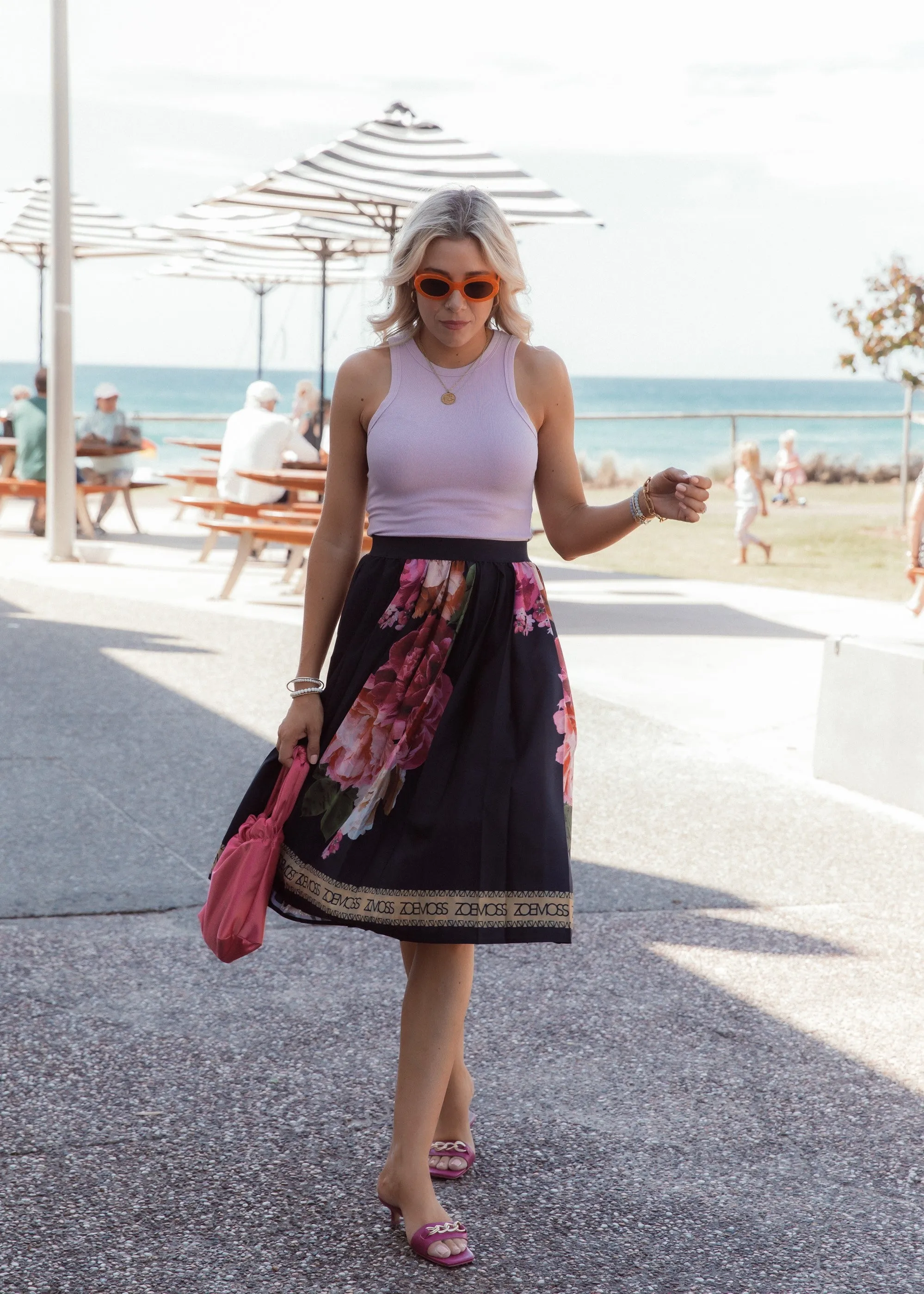 Box Pleat Skirt - ZM Peony Garden