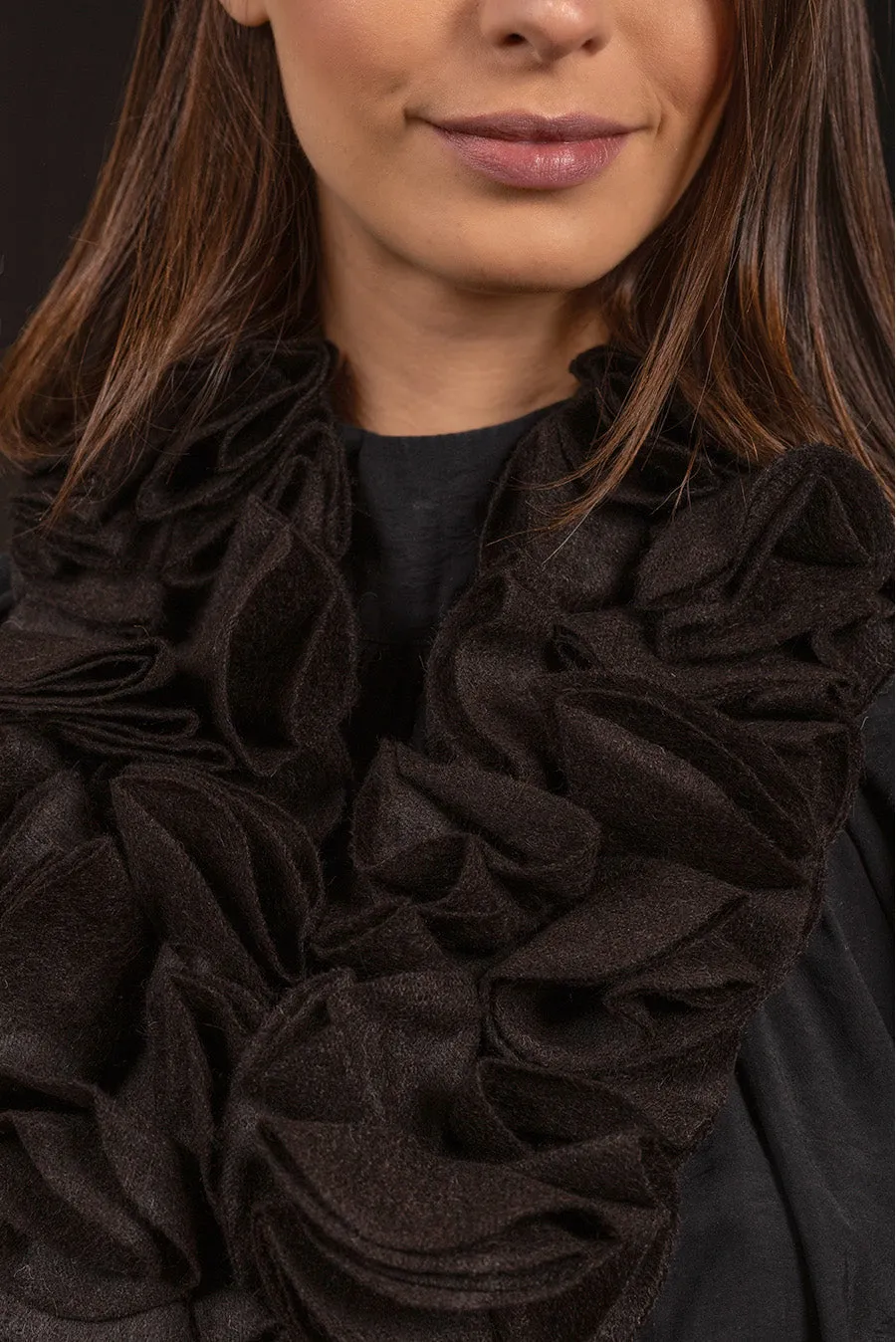 Brest Scarf Alpaca Black Color Black