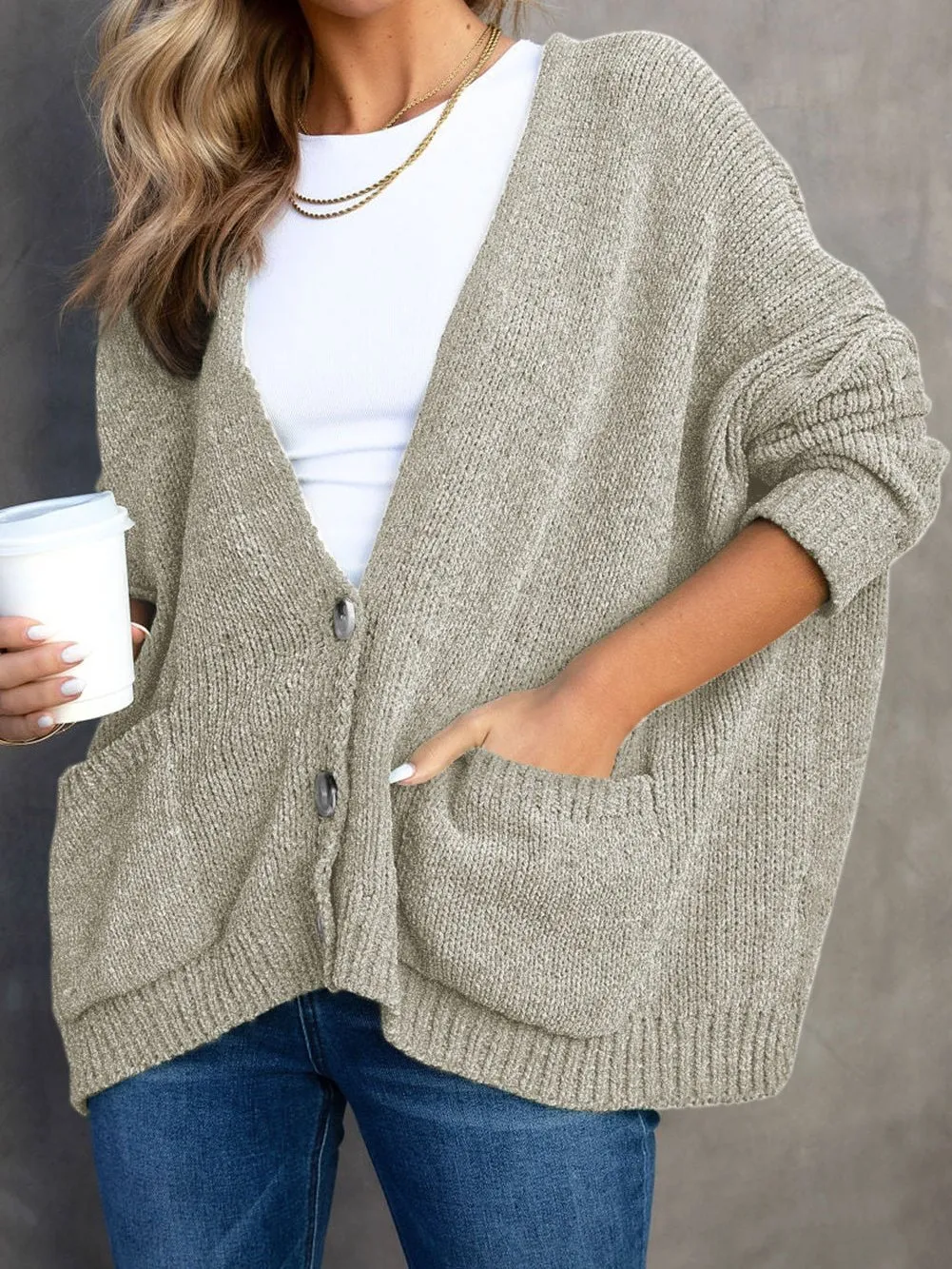 Button-Down Pocket Cardigan Coat