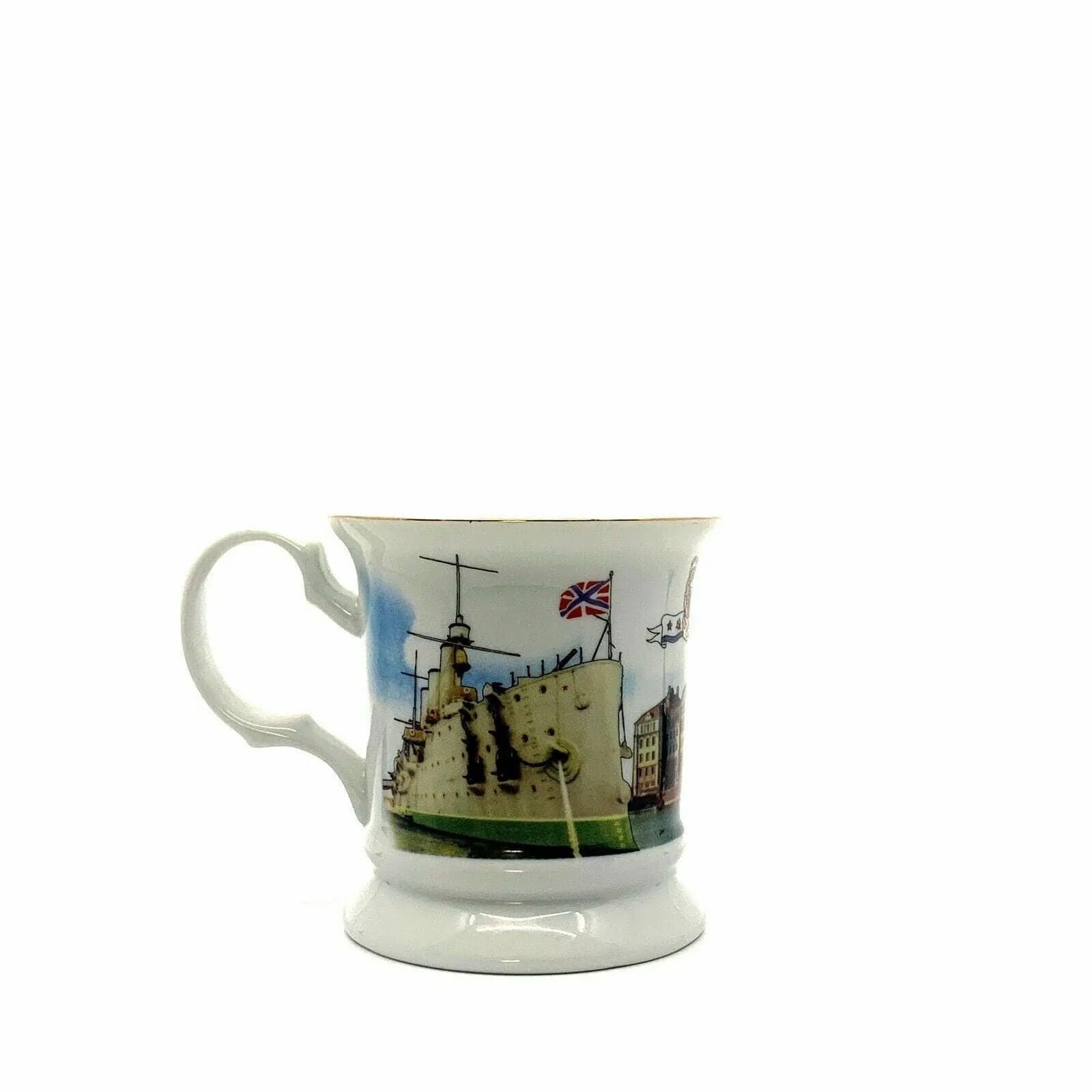 Charming Russia Souvenir Coffee Tea Cup - 12oz White Porcelain