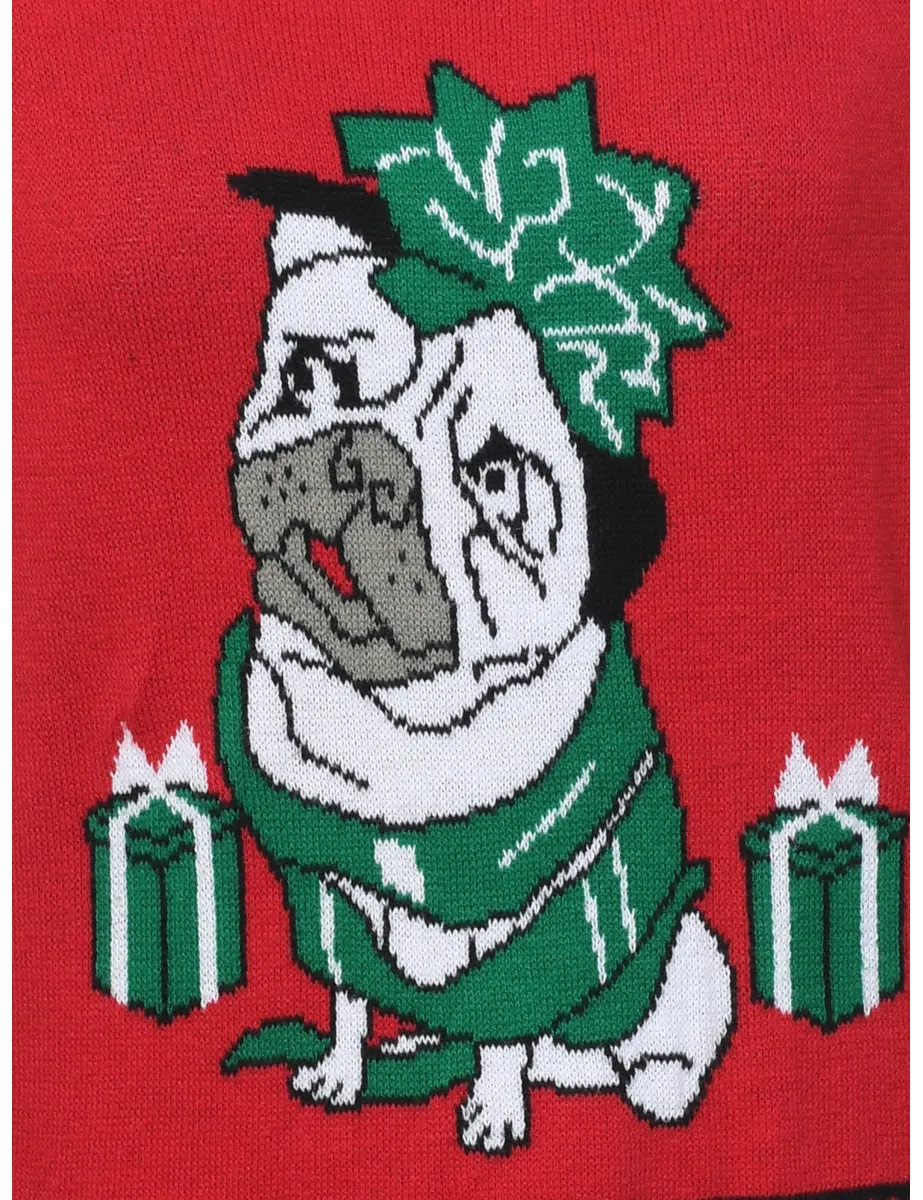 Christmas Pug Design Jumper - M