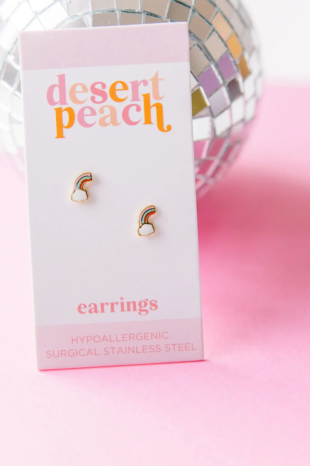 Cloudy Rainbow Stud Earrings