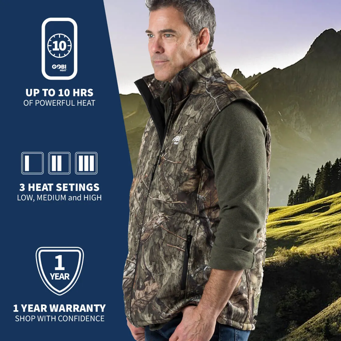 Colorado Mens Heated Hunting Vest - Mossy Oak® Camo by Gobi Heat