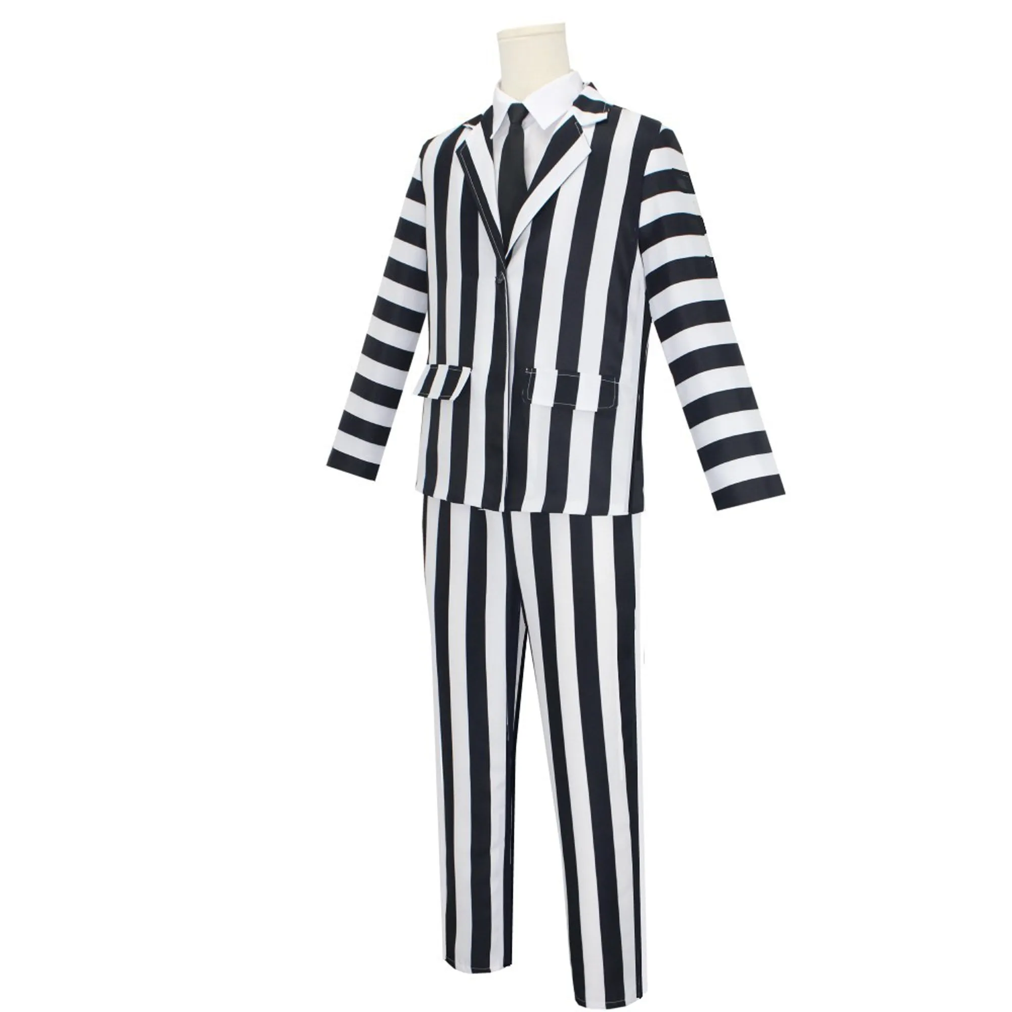 Crazy Ghost Deluxe Costume for Adults, Striped Jacket and Pants