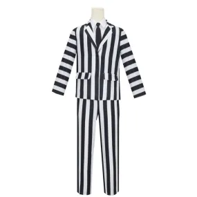 Crazy Ghost Deluxe Costume for Adults, Striped Jacket and Pants