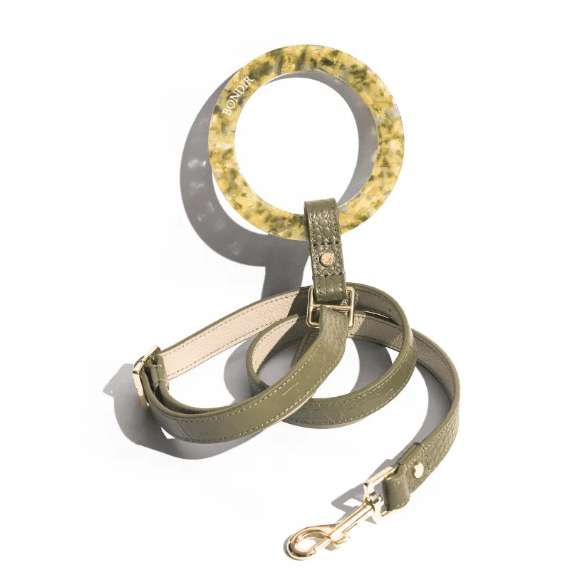 Emerald Leather Dog Leash