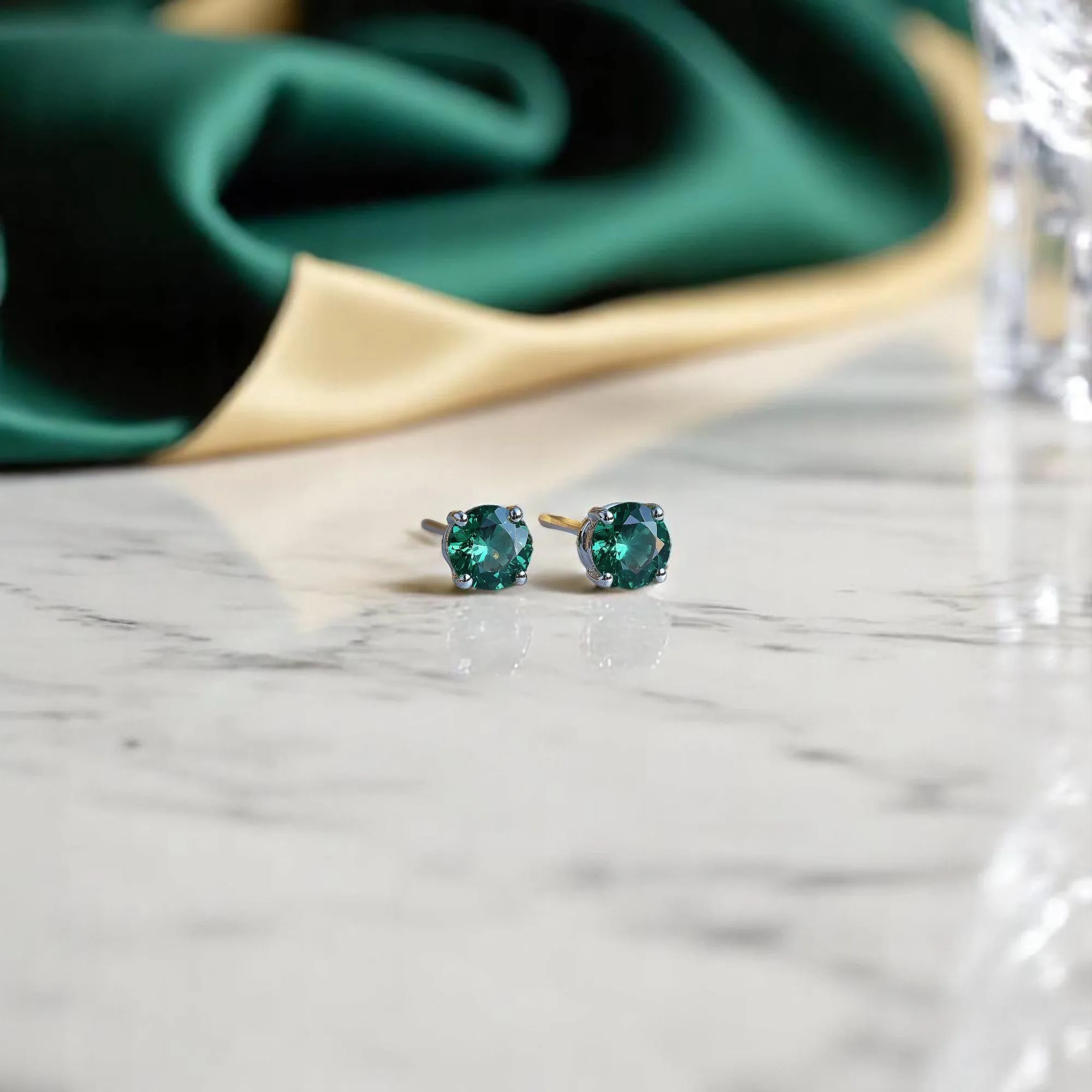 Emerald Stud Earrings – May Birthstone Jewelry | Emerald Earrings for Women