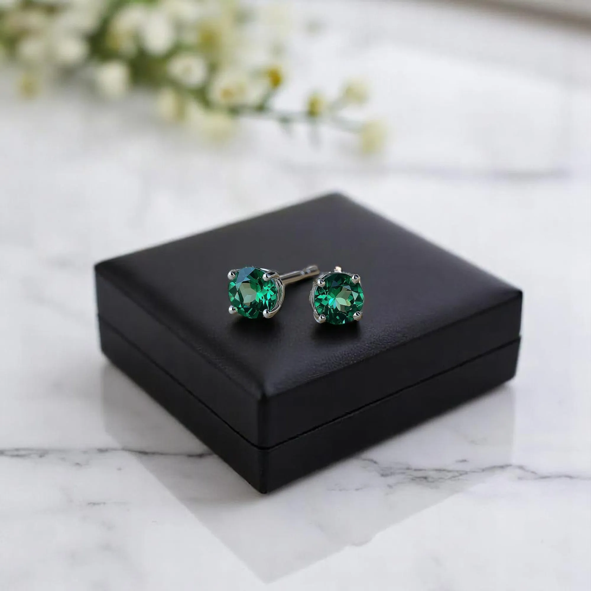Emerald Stud Earrings – May Birthstone Jewelry | Emerald Earrings for Women