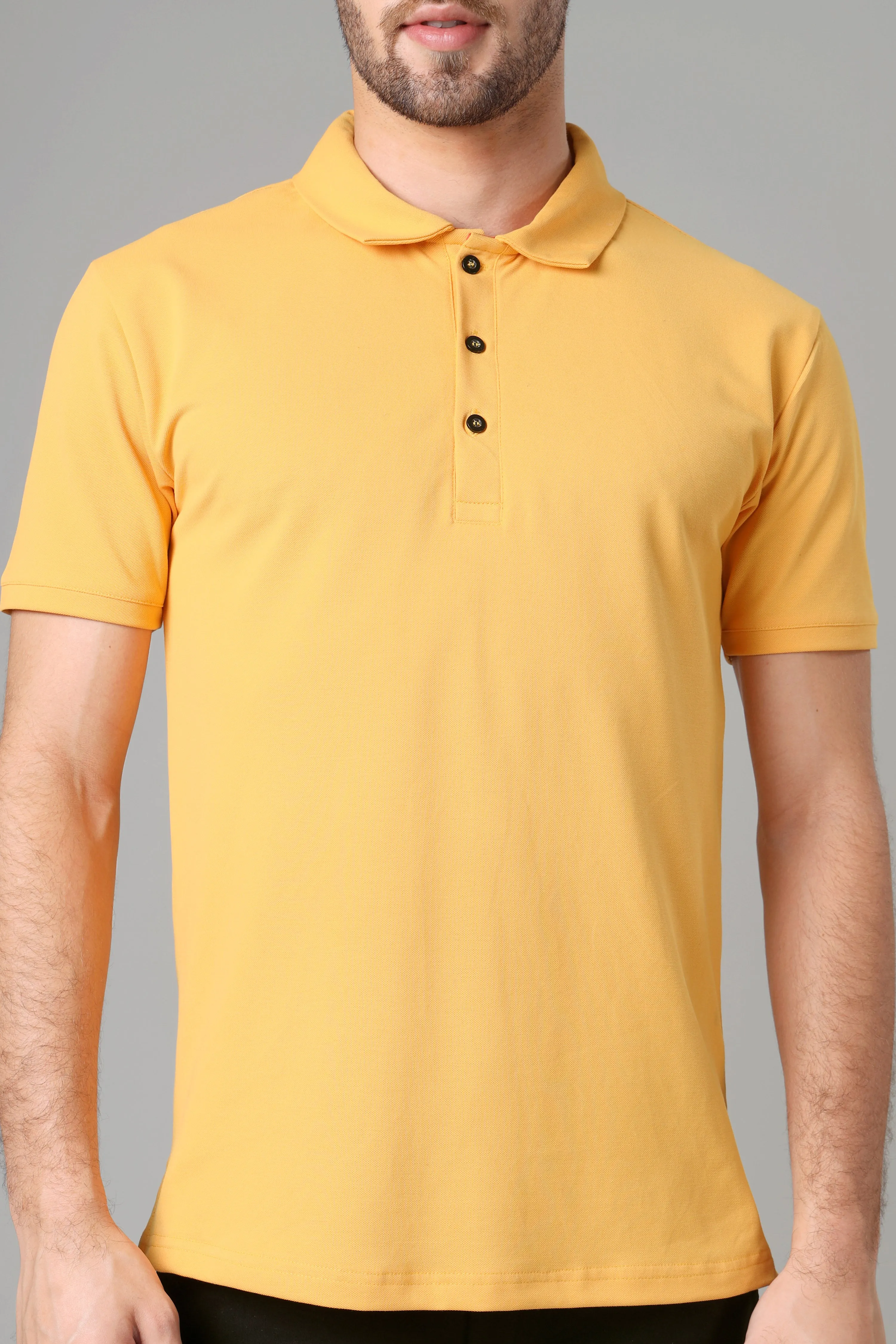 Exclusive Golden Yellow Polo T-Shirt For Men