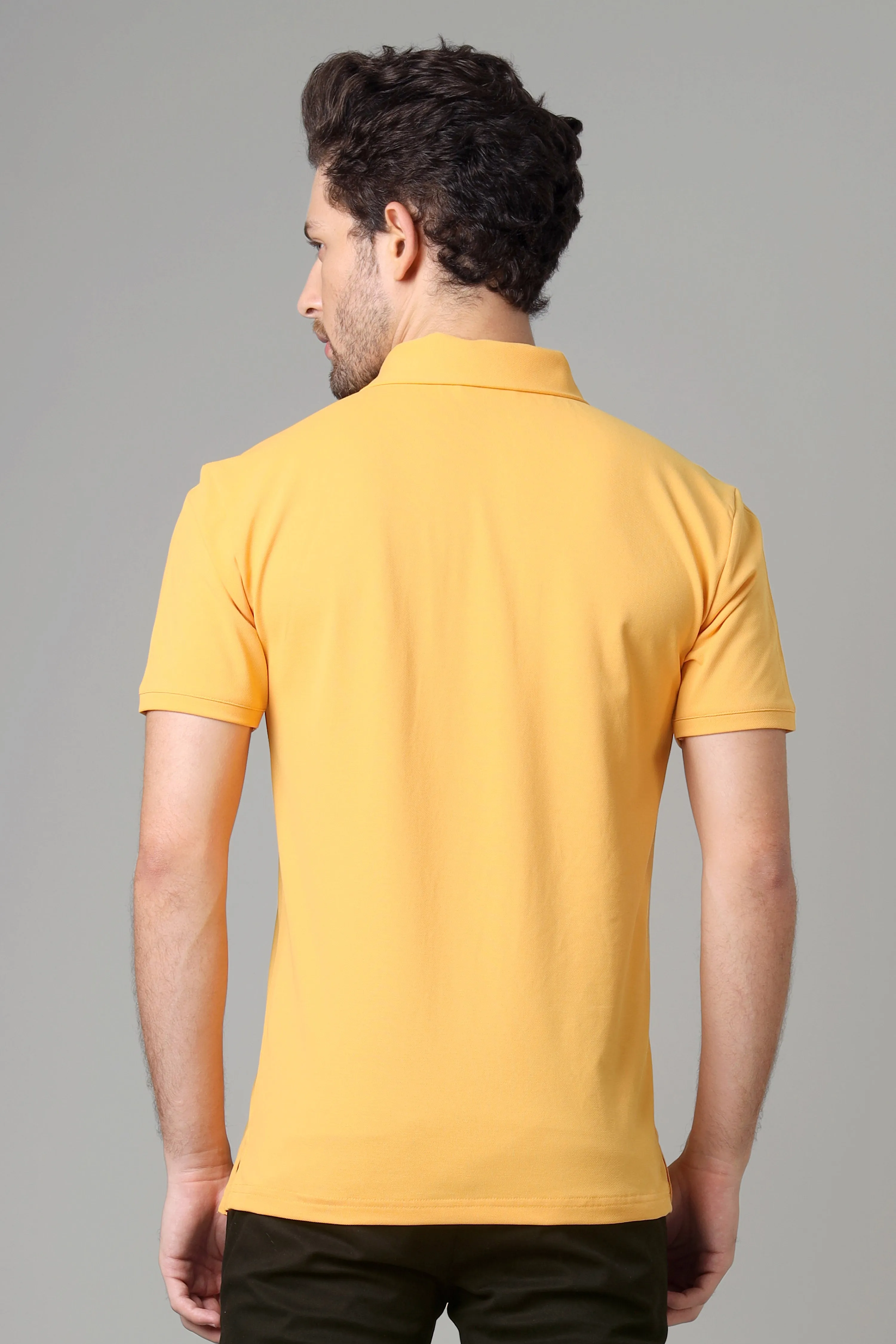 Exclusive Golden Yellow Polo T-Shirt For Men
