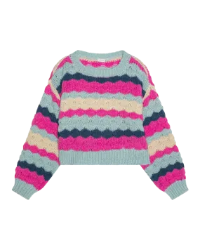 Girls Nunna Short Knit Jumper in Phlox Pink