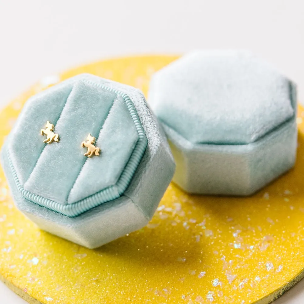 Gold Unicorn Stud Earrings
