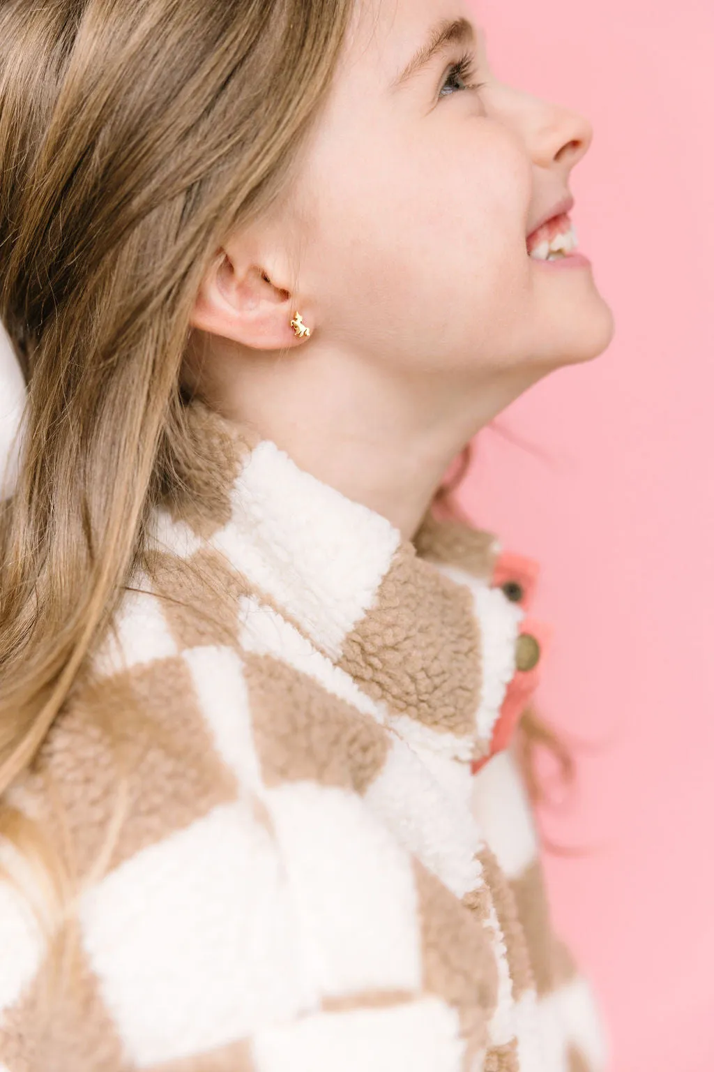 Gold Unicorn Stud Earrings