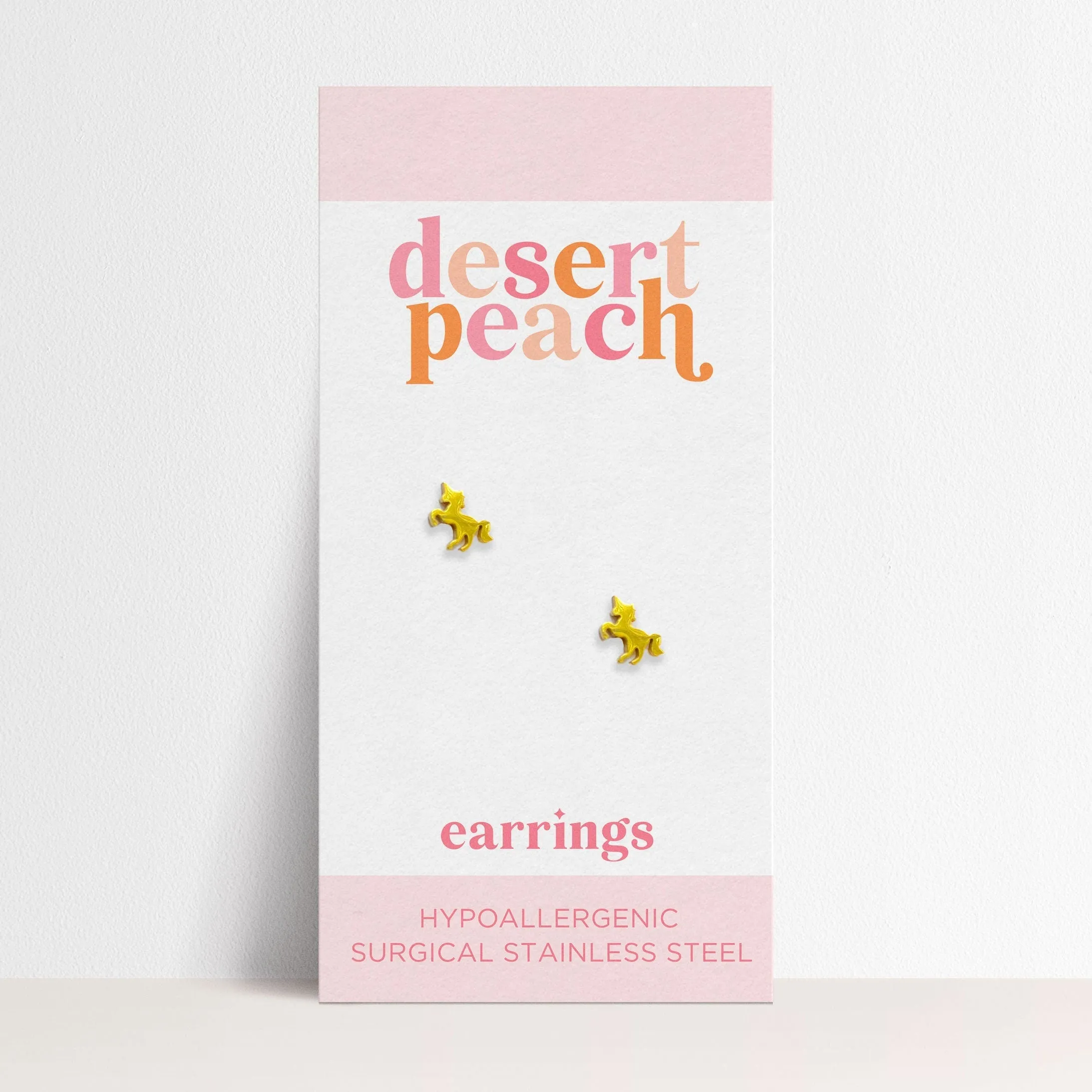 Gold Unicorn Stud Earrings