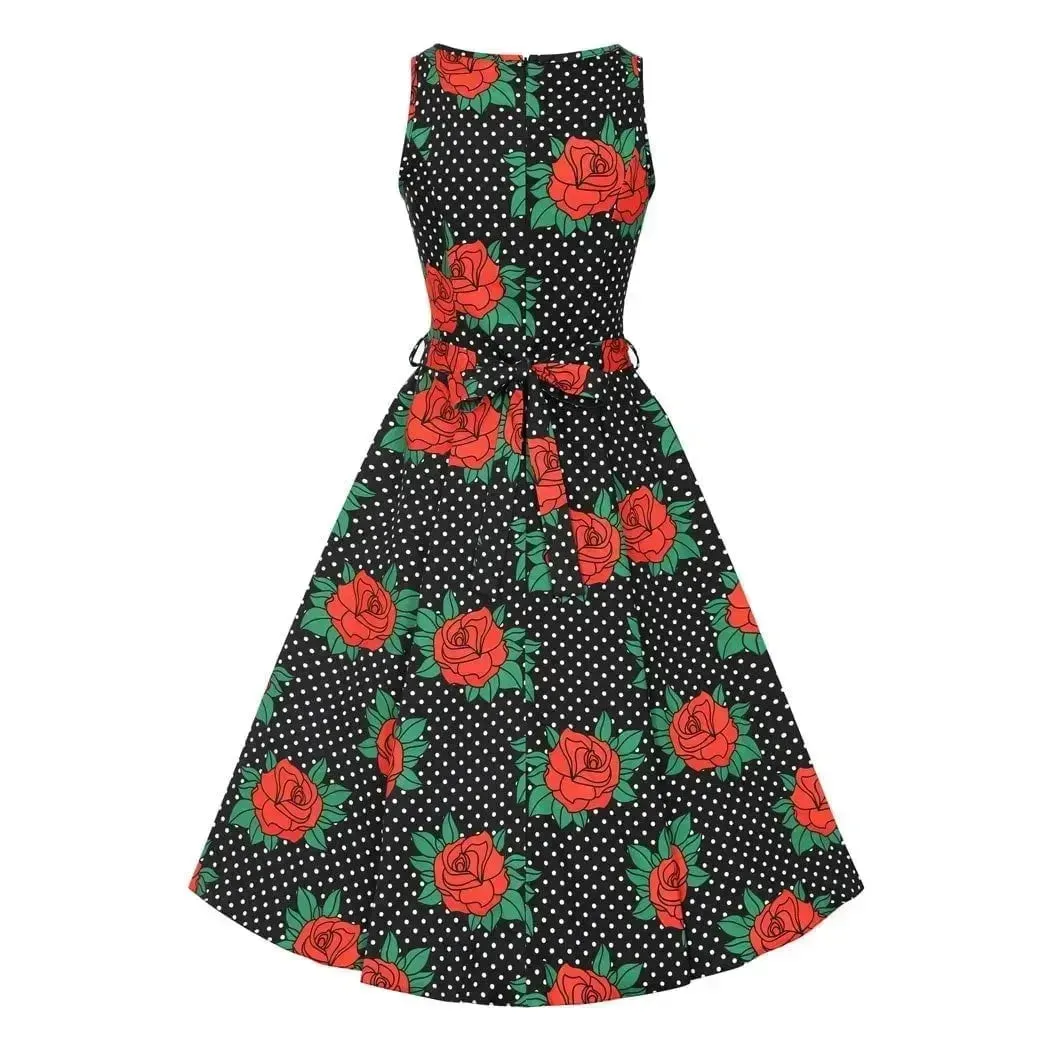 Hepburn Dress - Rockabilly Rose