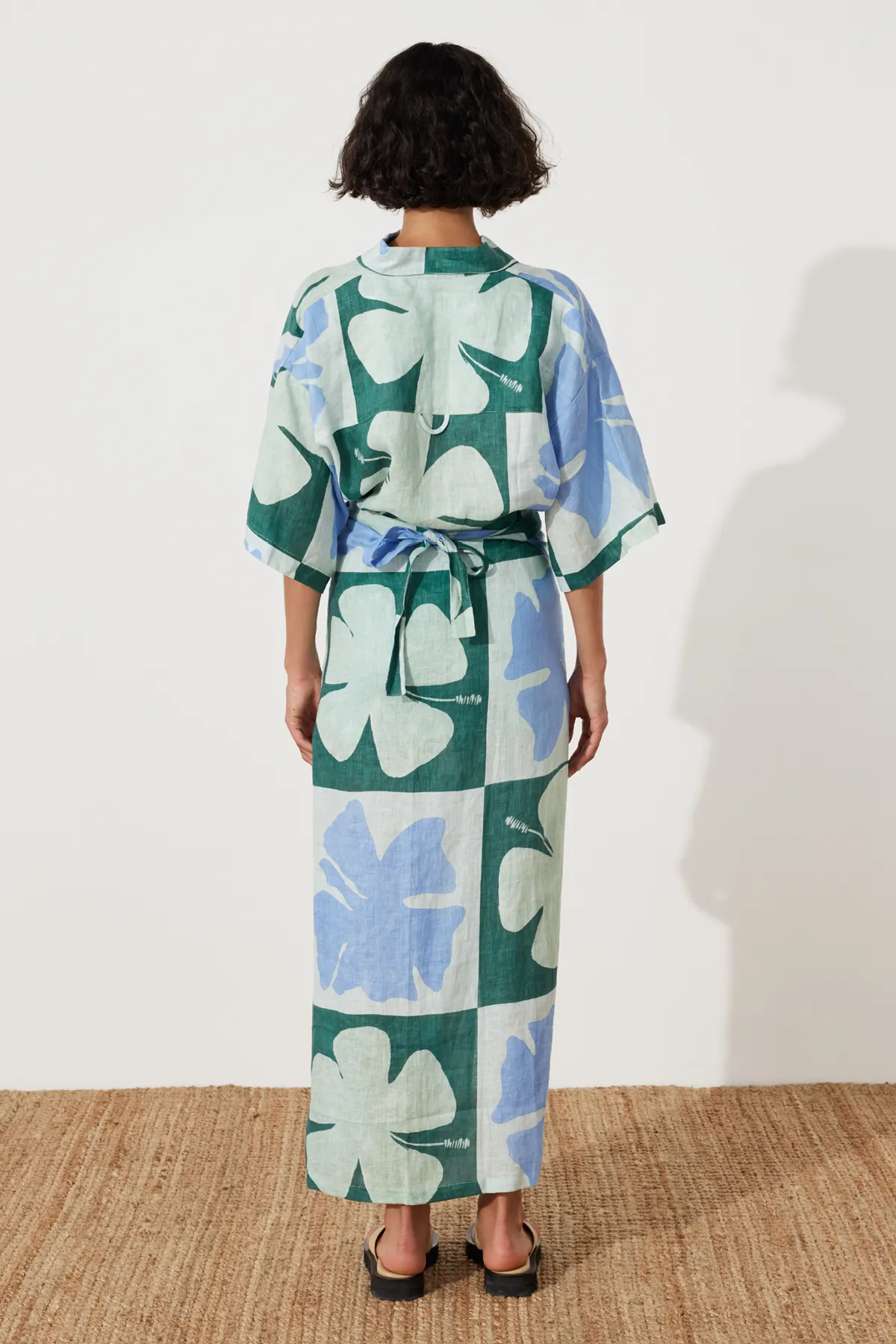 Hibiscus Linen Wrap Skirt
