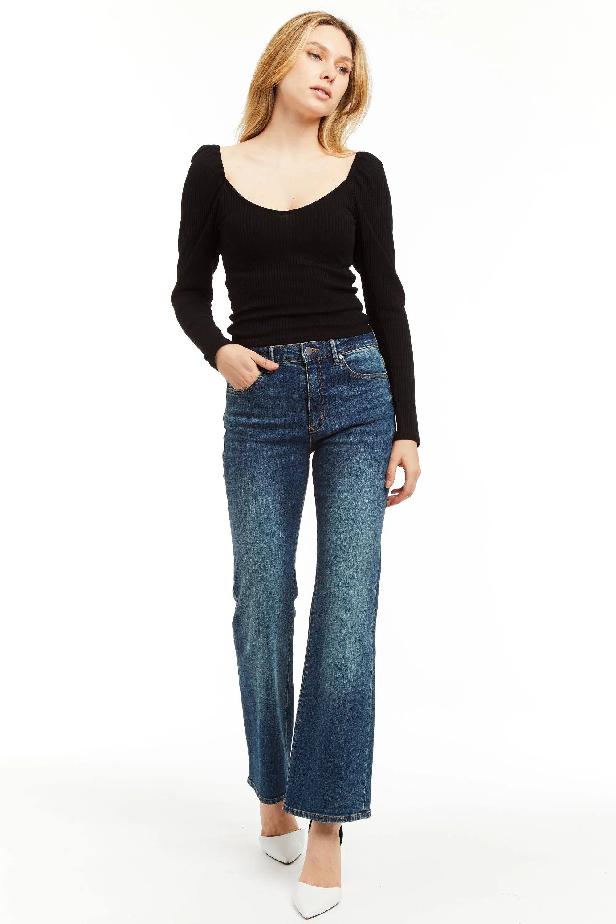 High Rise Bootcut Jeans
