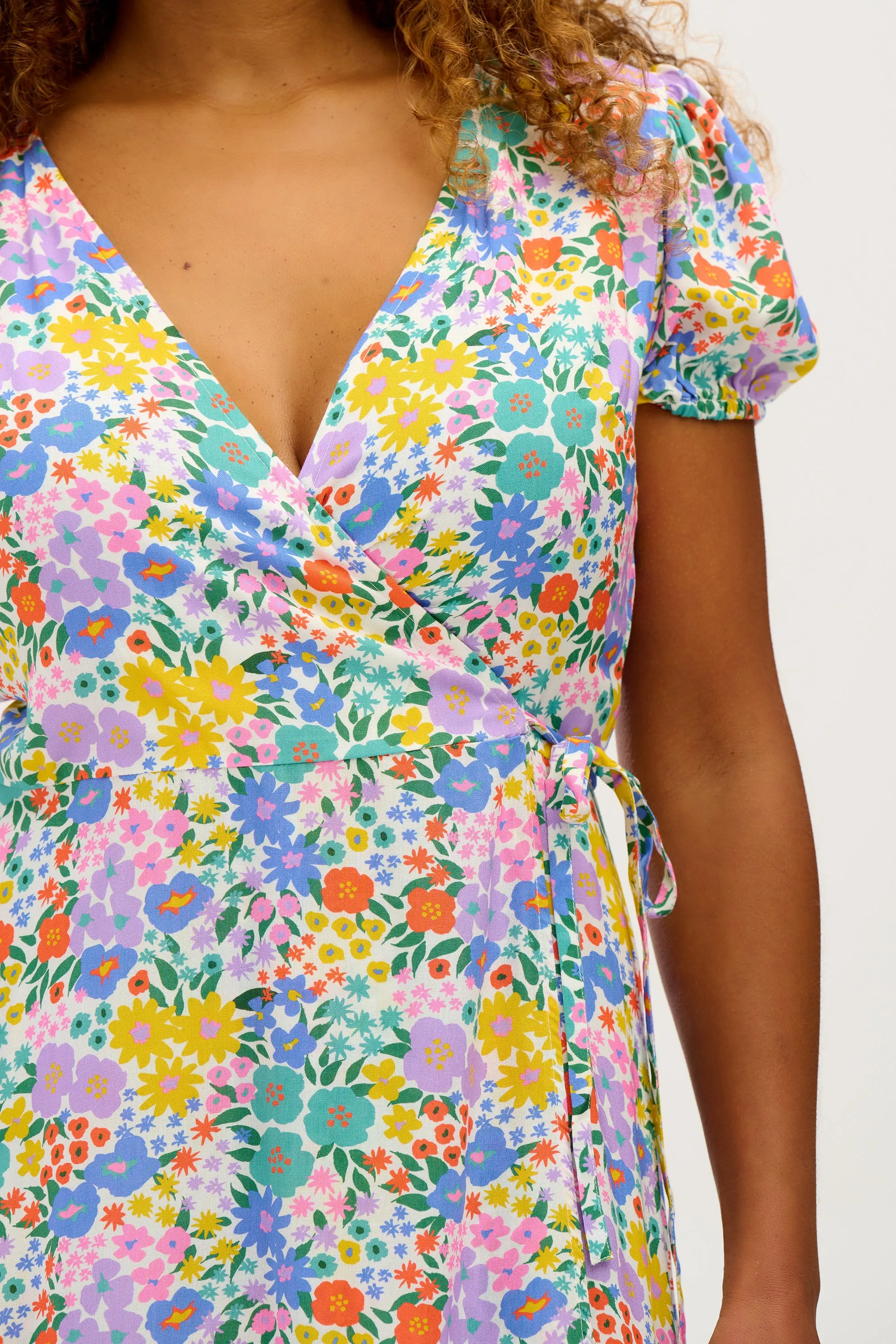 Jameela Midi Wrap Dress - Multi, Busy Floral